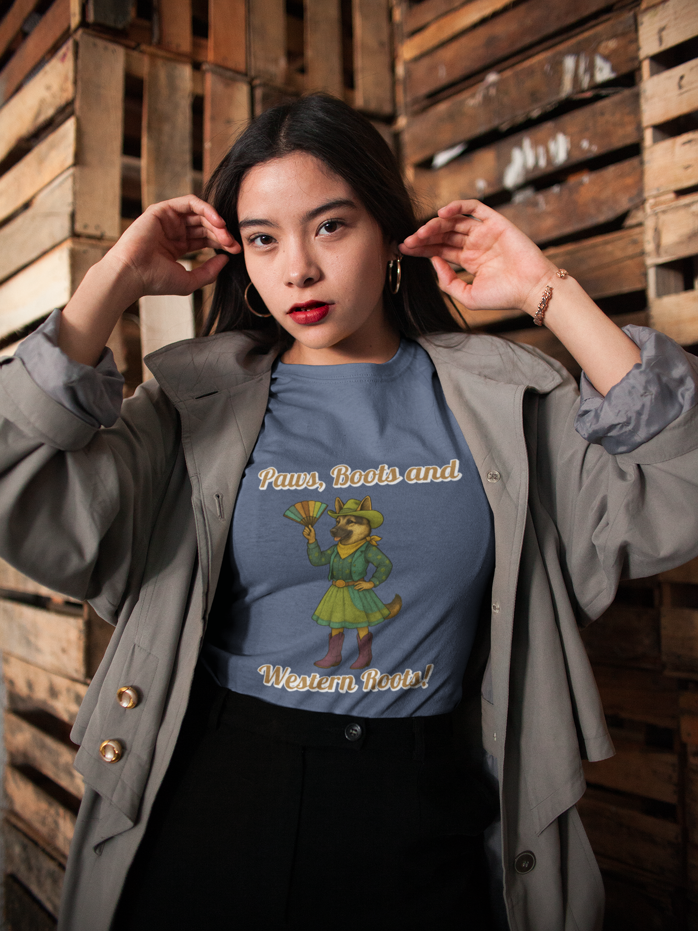 Western Roots Graphic Tee, Unisex T-Shirt for Country Lovers, Cute Animal Design, Casual Wear, Gift for Outdoors Enthusiasts, Fun Apparel - Fantasy Dog Portraits