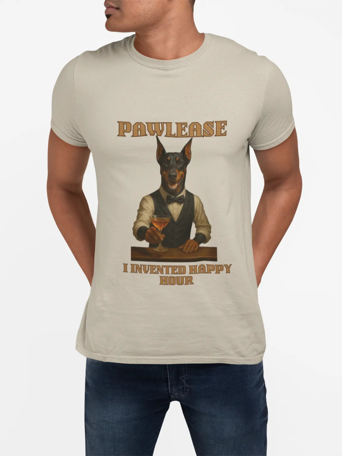 Unisex Funny Dog Lover T-Shirt | Pawlease I Invented Happy Hour, Pet Owner Gift, Casual Wear, Birthday Gift, Happy Hour Shirt