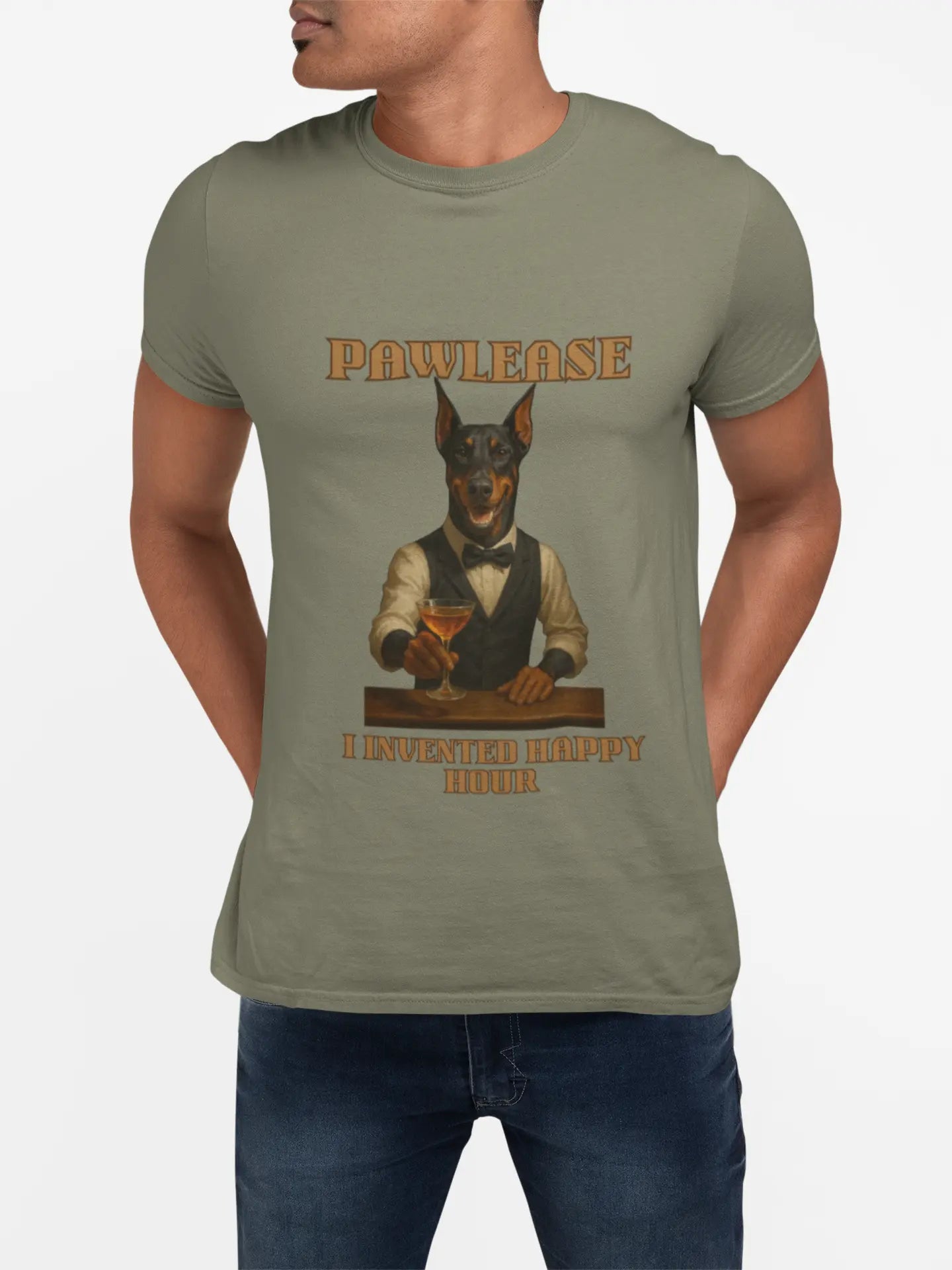 Unisex Funny Dog Lover T-Shirt | Pawlease I Invented Happy Hour, Pet Owner Gift, Casual Wear, Birthday Gift, Happy Hour Shirt