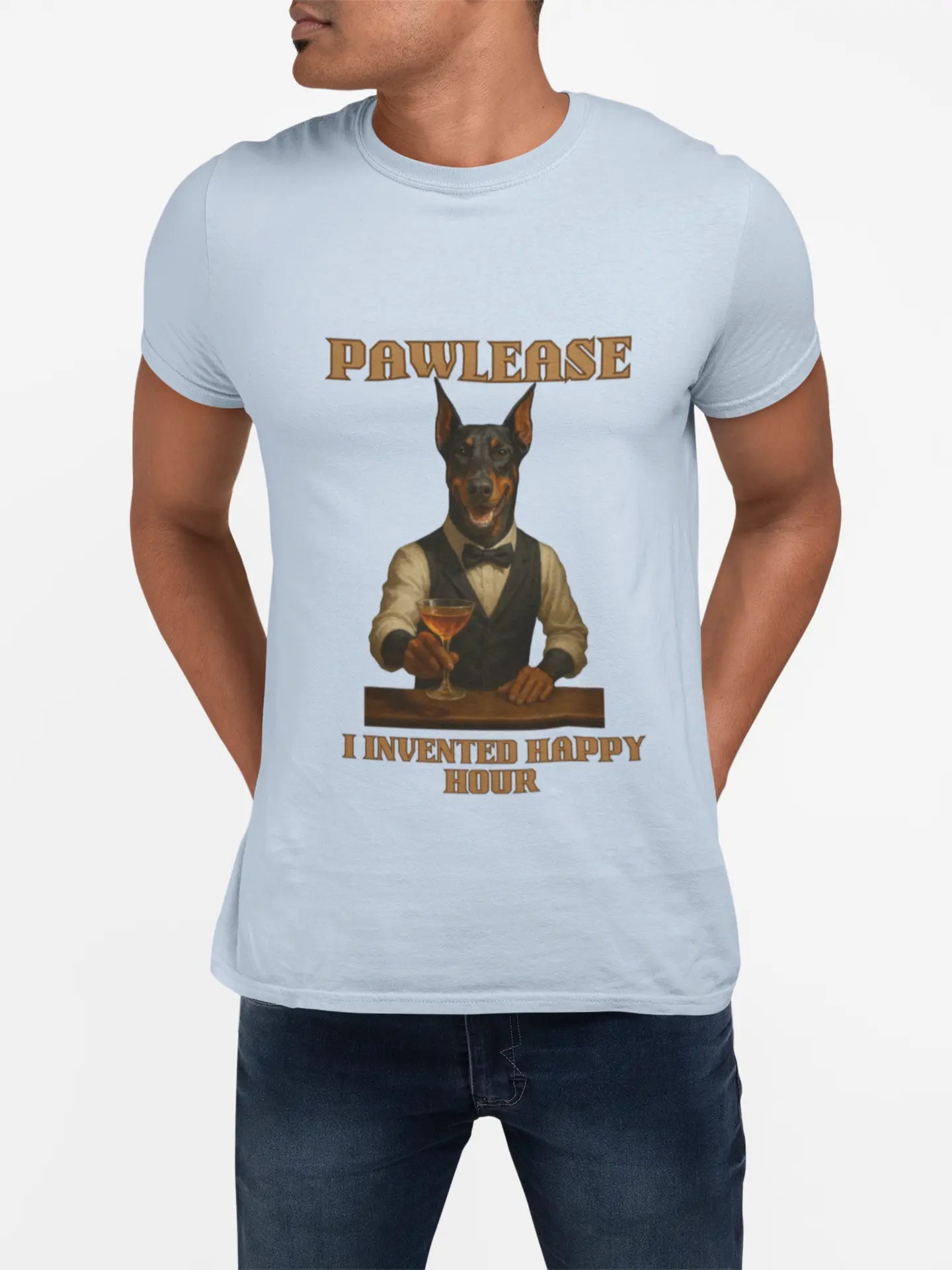 Unisex Funny Dog Lover T-Shirt | Pawlease I Invented Happy Hour, Pet Owner Gift, Casual Wear, Birthday Gift, Happy Hour Shirt