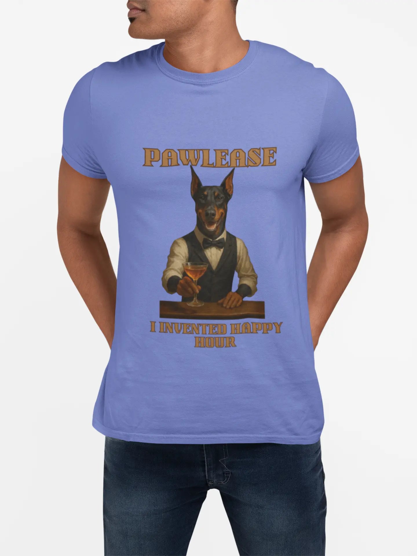 Unisex Funny Dog Lover T-Shirt | Pawlease I Invented Happy Hour, Pet Owner Gift, Casual Wear, Birthday Gift, Happy Hour Shirt