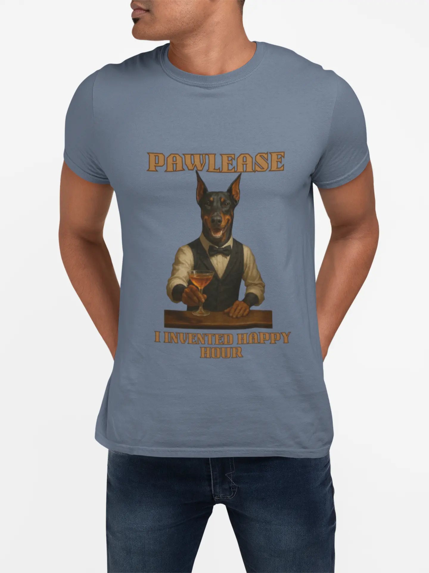 Unisex Funny Dog Lover T-Shirt | Pawlease I Invented Happy Hour, Pet Owner Gift, Casual Wear, Birthday Gift, Happy Hour Shirt