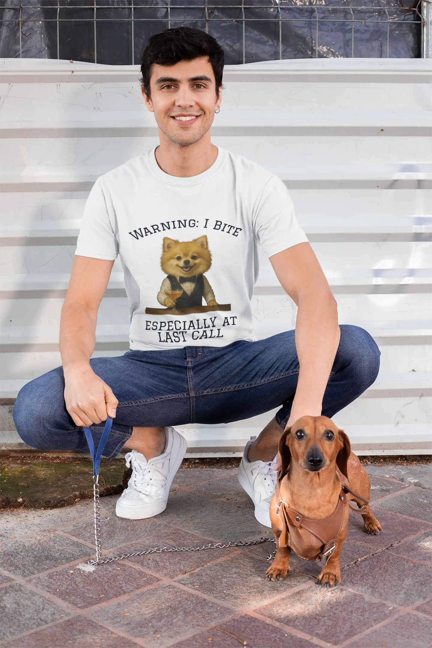 Warning: I Bite! Unisex Short Sleeve T-Shirt Funny Dog Lover Tee, Dog Owner Gift, Humor Shirt, Casual Wear, Birthday Gift