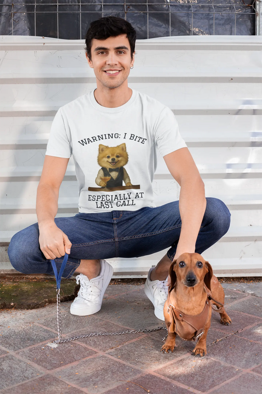 Warning: I Bite! Unisex Short Sleeve T-Shirt Funny Dog Lover Tee, Dog Owner Gift, Humor Shirt, Casual Wear, Birthday Gift