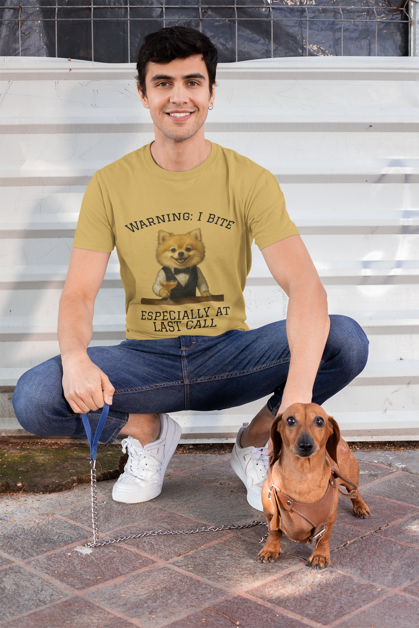 Warning: I Bite! Unisex Short Sleeve T-Shirt Funny Dog Lover Tee, Dog Owner Gift, Humor Shirt, Casual Wear, Birthday Gift