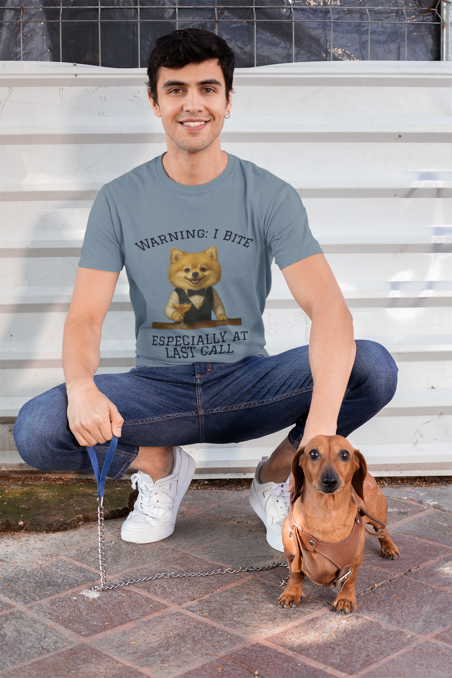 Warning: I Bite! Unisex Short Sleeve T-Shirt Funny Dog Lover Tee, Dog Owner Gift, Humor Shirt, Casual Wear, Birthday Gift