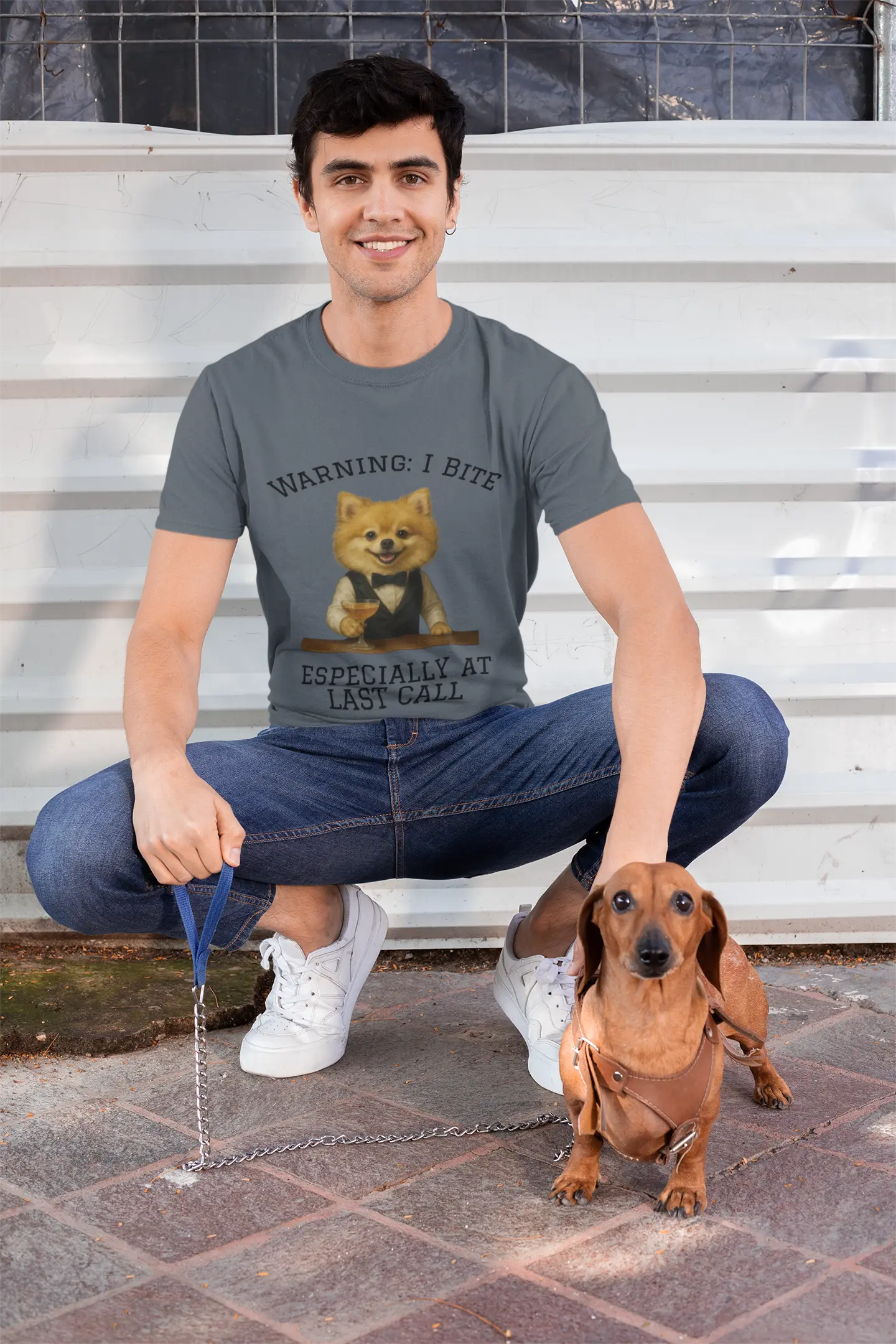 Warning: I Bite! Unisex Short Sleeve T-Shirt Funny Dog Lover Tee, Dog Owner Gift, Humor Shirt, Casual Wear, Birthday Gift