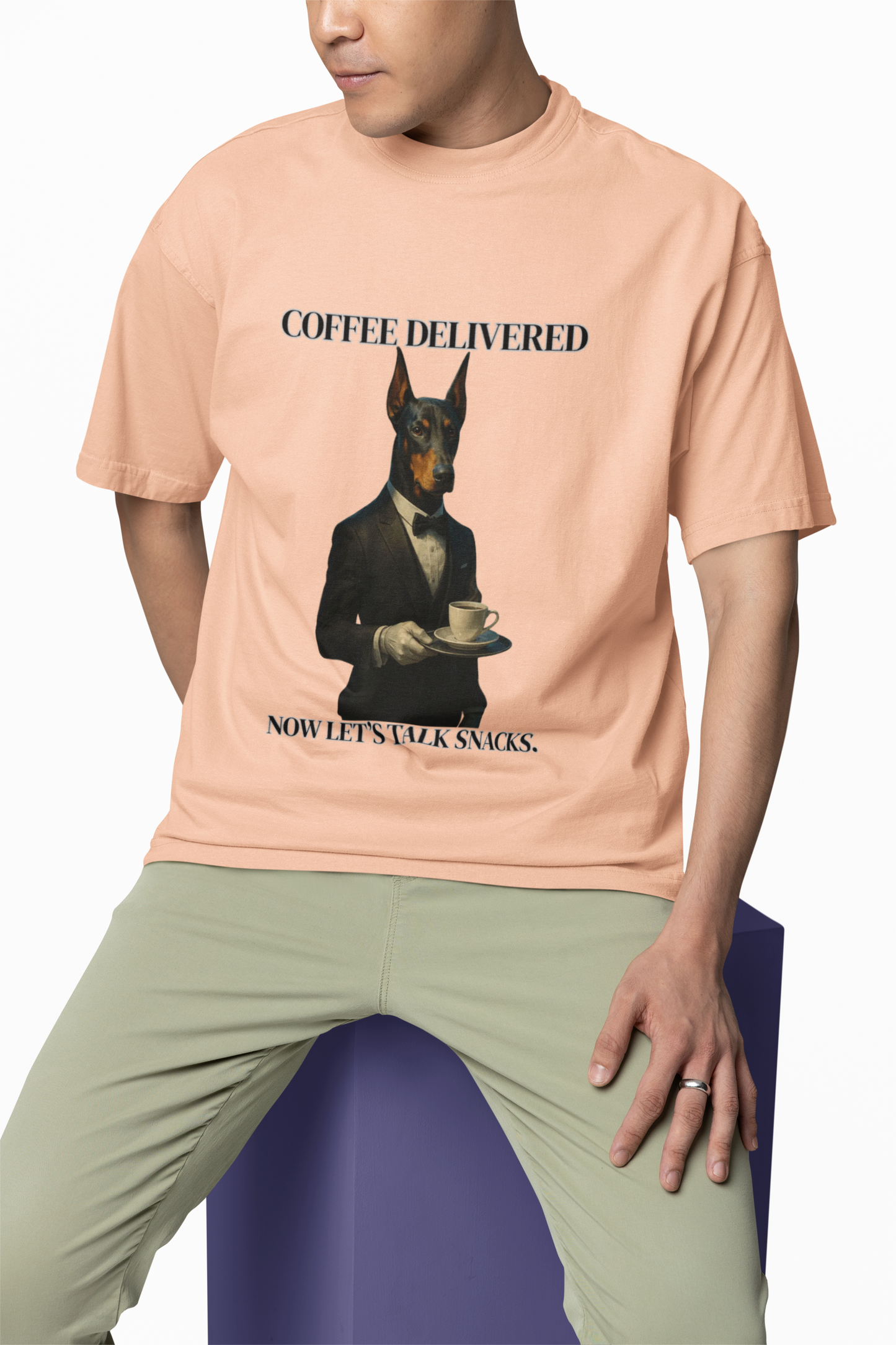 Unisex Coffee Delivered Unisex Tee - Funny Snack Lover Shirt, Coffee Gifts, Quirky Apparel, Humorous T-Shirt, Unique Coffee Lover Gift