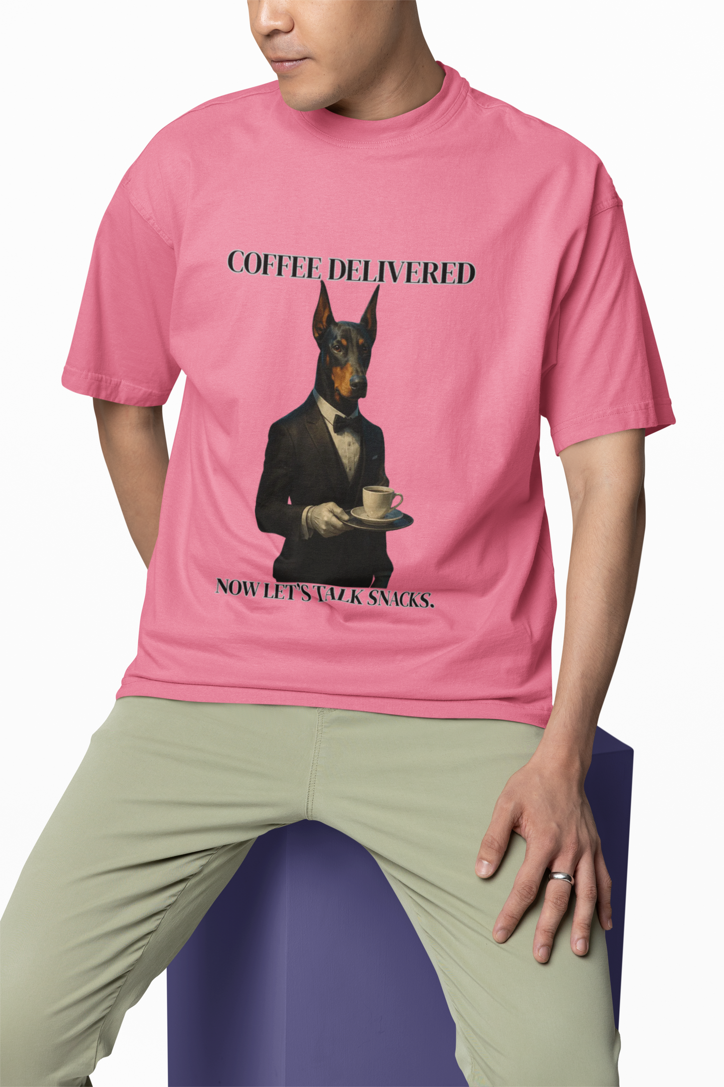 Unisex Coffee Delivered Unisex Tee - Funny Snack Lover Shirt, Coffee Gifts, Quirky Apparel, Humorous T-Shirt, Unique Coffee Lover Gift