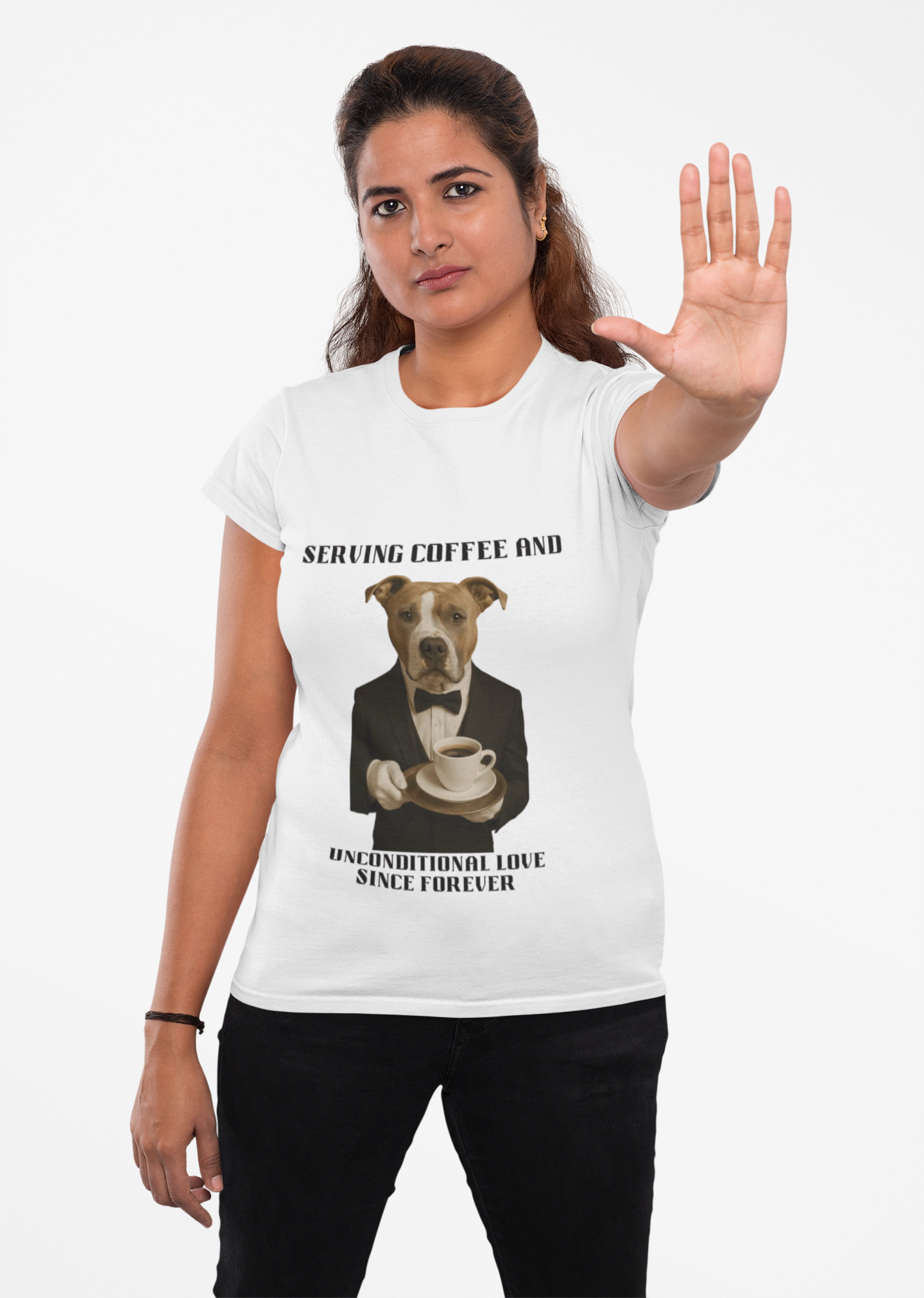 Dog Lover's Unisex Tee - Serving Coffee and Unconditional Love, Pet Lover Gift, Animal Enthusiast Shirt, Perfect for Dog Moms & Dads