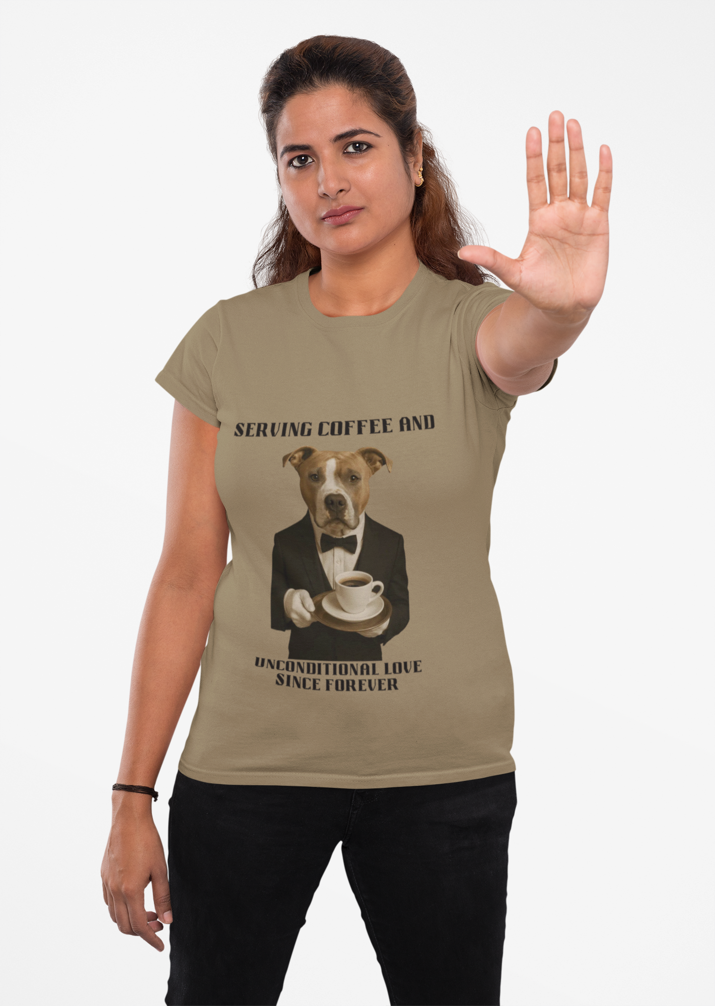 Dog Lover's Unisex Tee - Serving Coffee and Unconditional Love, Pet Lover Gift, Animal Enthusiast Shirt, Perfect for Dog Moms & Dads