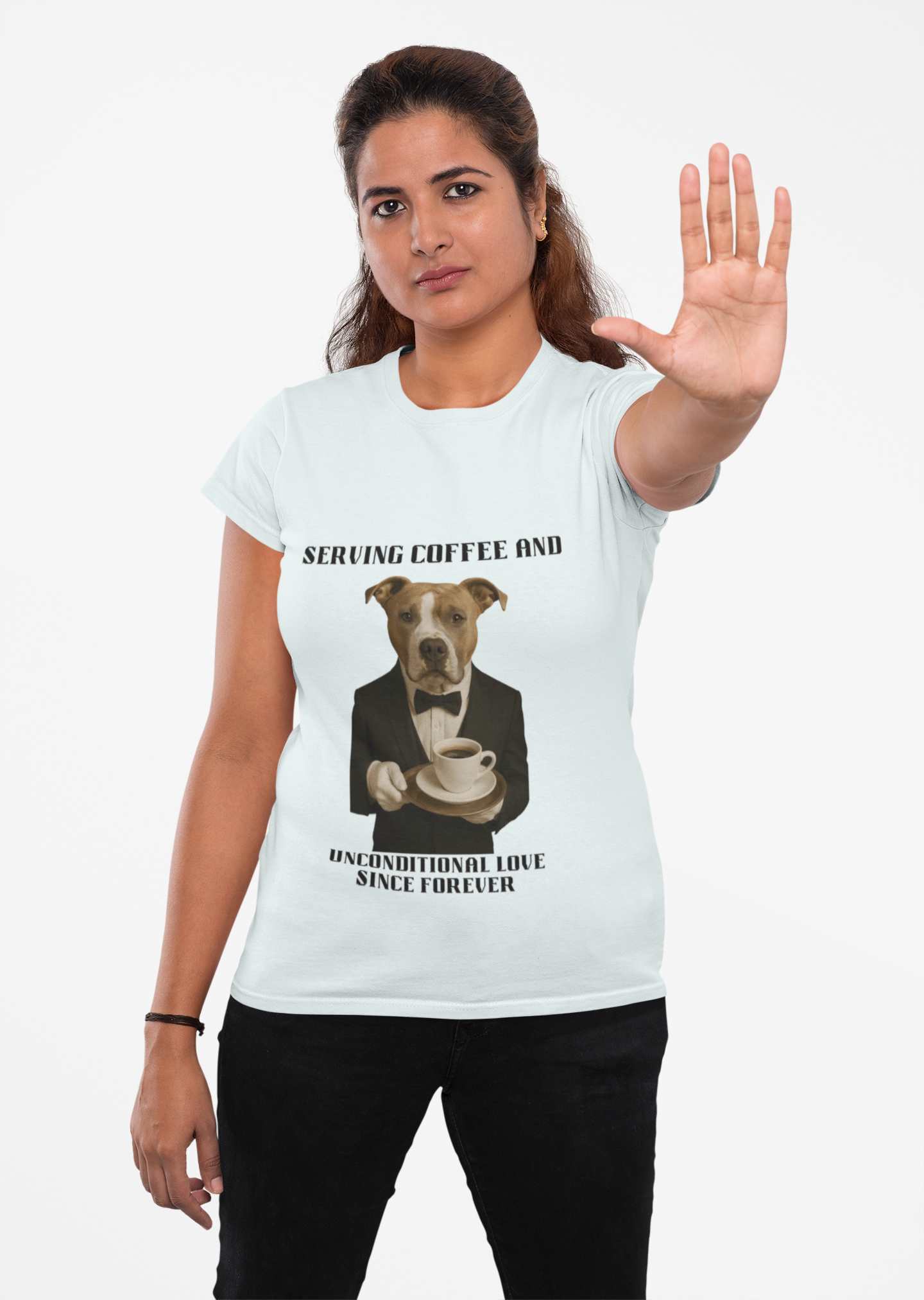 Dog Lover's Unisex Tee - Serving Coffee and Unconditional Love, Pet Lover Gift, Animal Enthusiast Shirt, Perfect for Dog Moms & Dads
