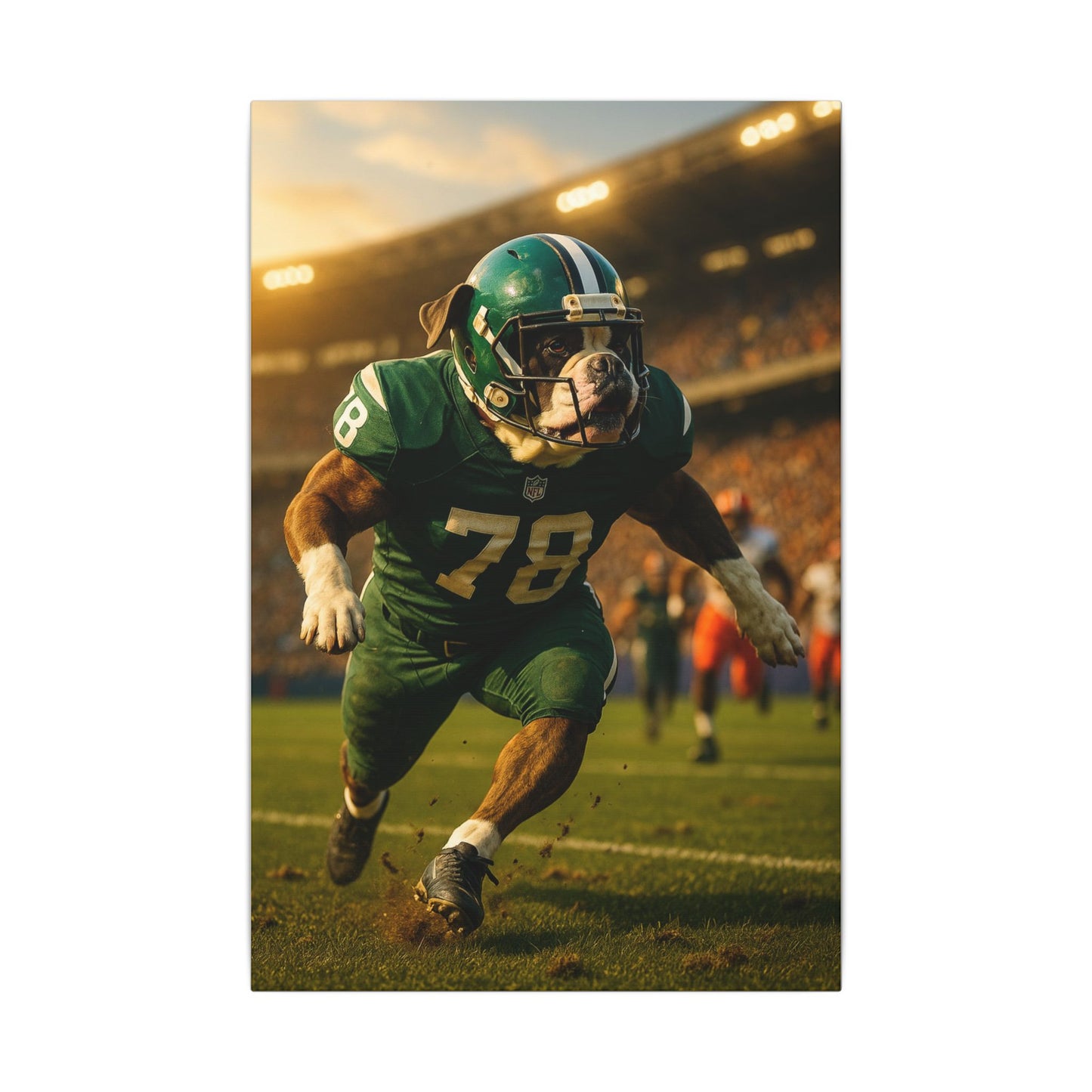 Touchdown Bulldog-Fantasy Dog Portraits - Fantasy Dog Portraits