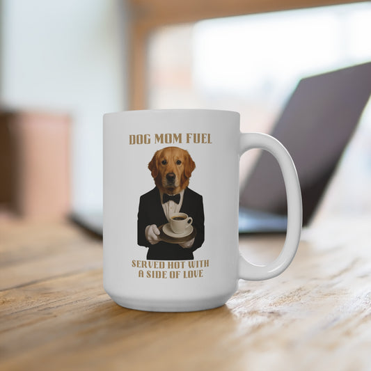 Dog Mom Fuel Mug | Funny Dog Lover Gift | Pet Parent Coffee Cup | Unique Dog Mom Present | Adorable Animal Mug