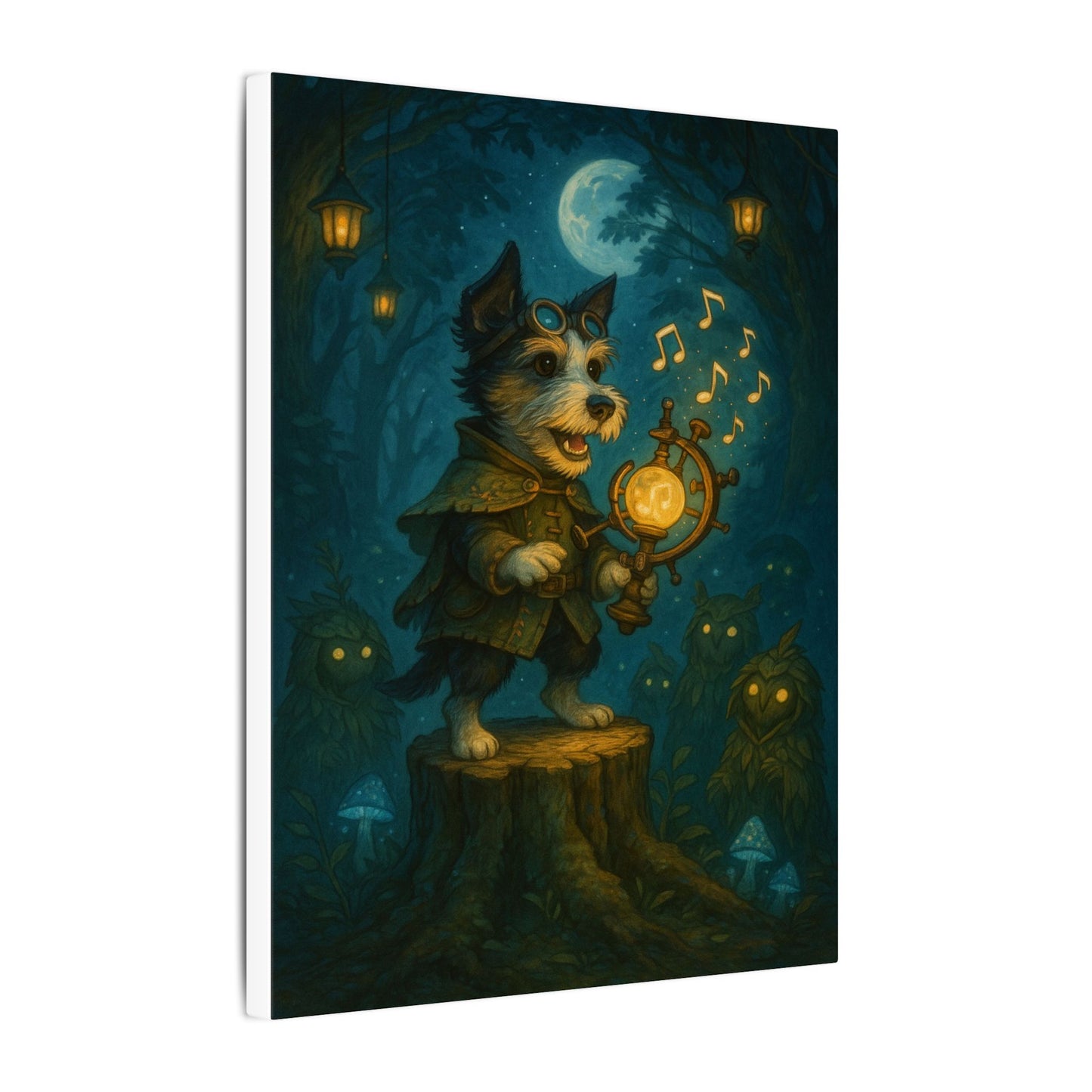 Moonlit Musical Voyage-Fantasy Dog Portraits - Fantasy Dog Portraits