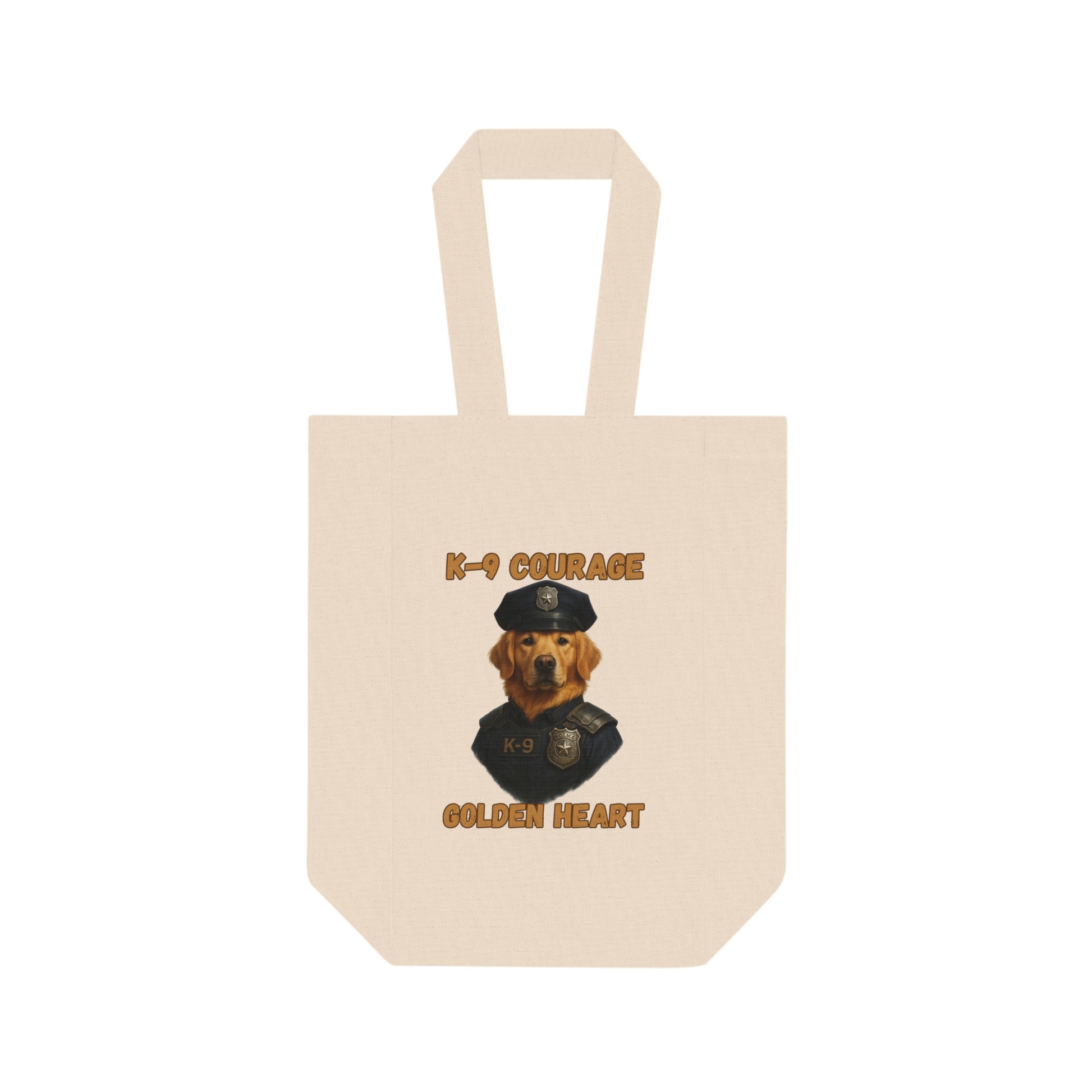 K-9 Courage Double Wine Tote Bag, Dog Lover Gift, Wine Carrier, Pet-Themed Accessories, Pawsome Wine Bag - Fantasy Dog Portraits
