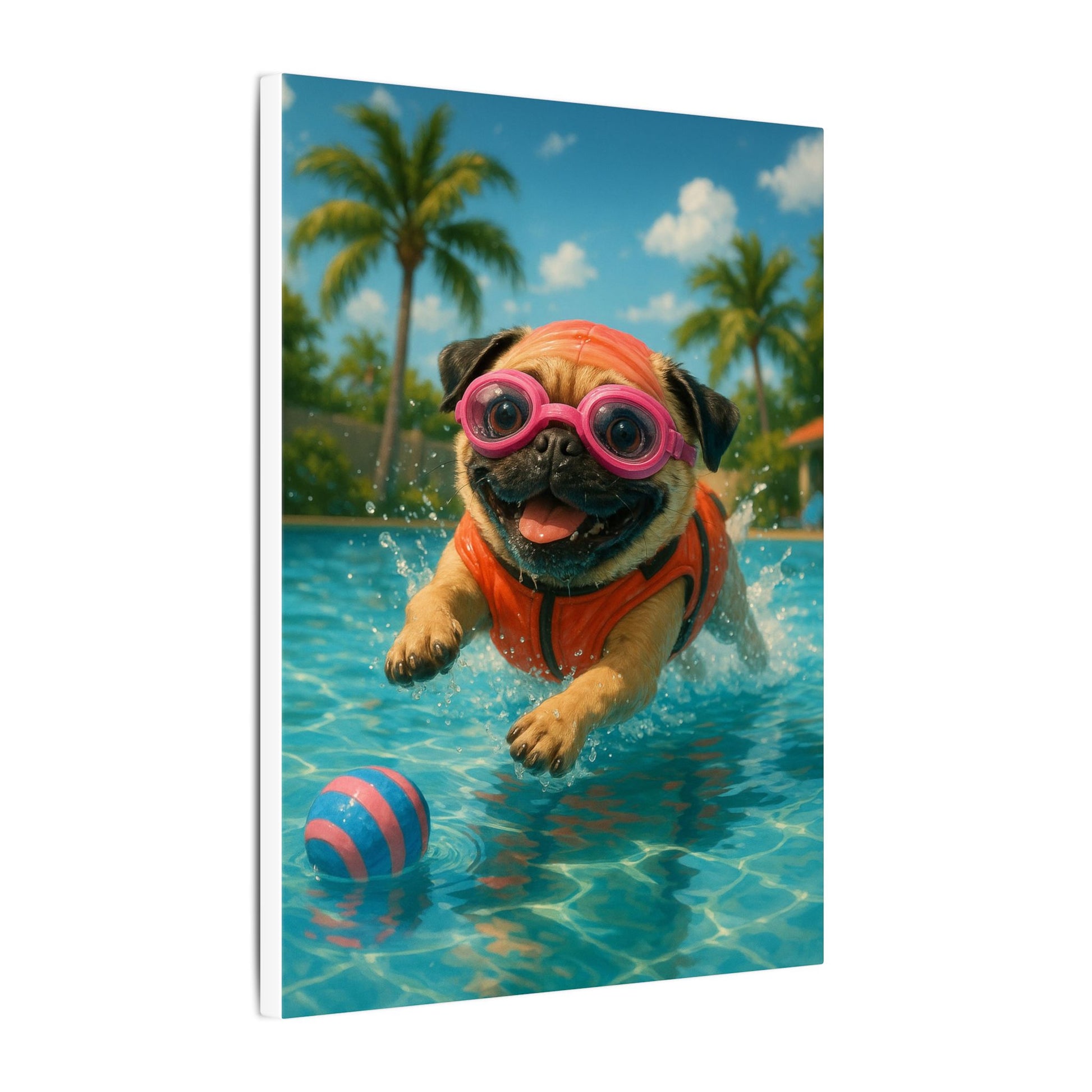 Summer Pool Party-Fantasy Dog Portraits - Fantasy Dog Portraits