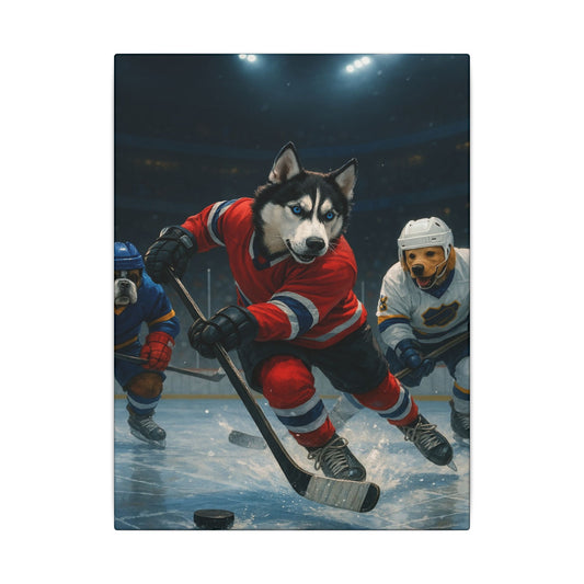 Canine Hockey Showdown-Fantasy Dog Portraits - Fantasy Dog Portraits