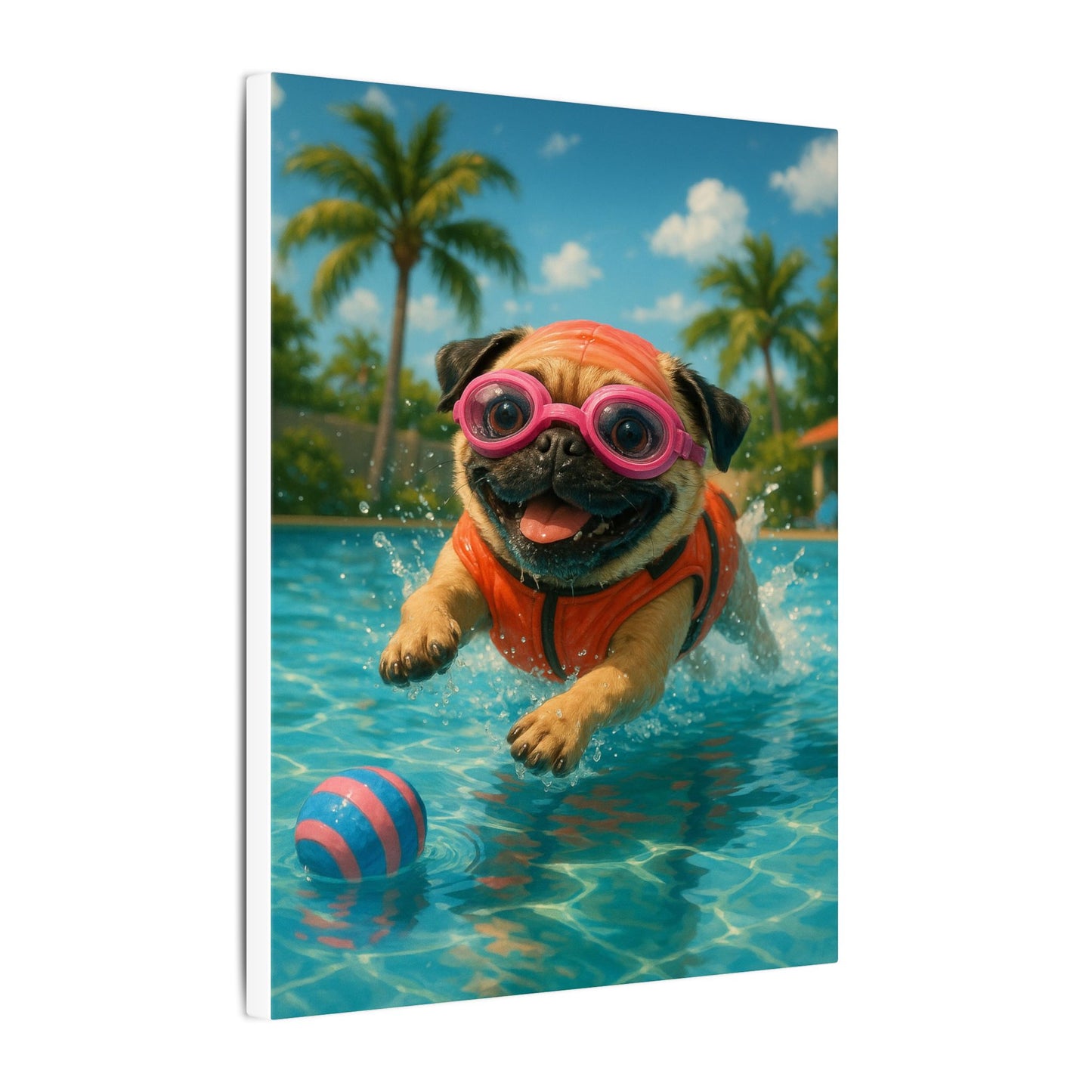 Summer Pool Party-Fantasy Dog Portraits - Fantasy Dog Portraits