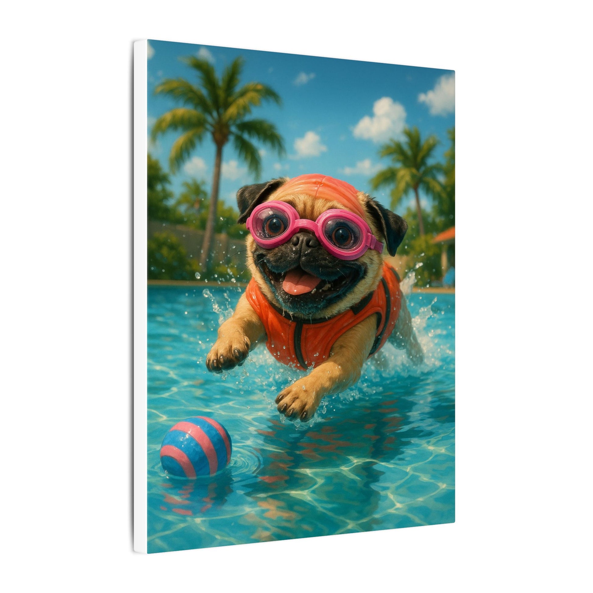 Summer Pool Party-Fantasy Dog Portraits - Fantasy Dog Portraits