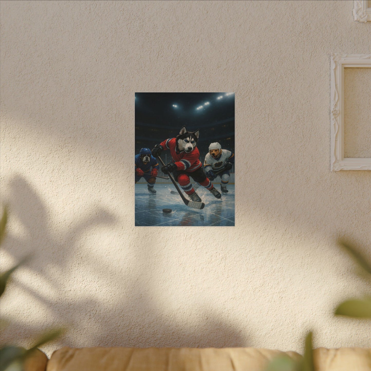 Canine Hockey Showdown-Fantasy Dog Portraits - Fantasy Dog Portraits