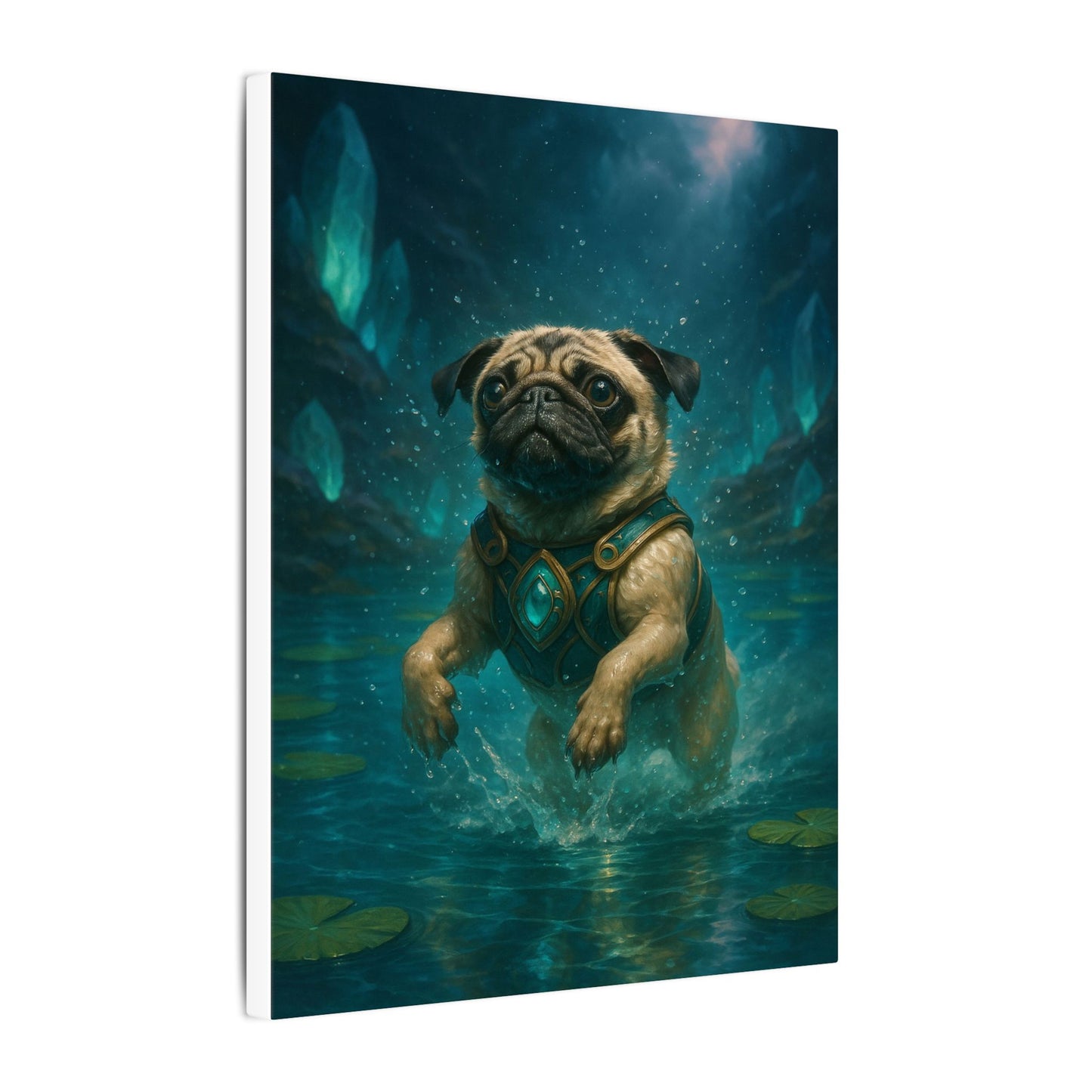 Aquatic Pug Guardian-Fantasy Dog Portraits - Fantasy Dog Portraits