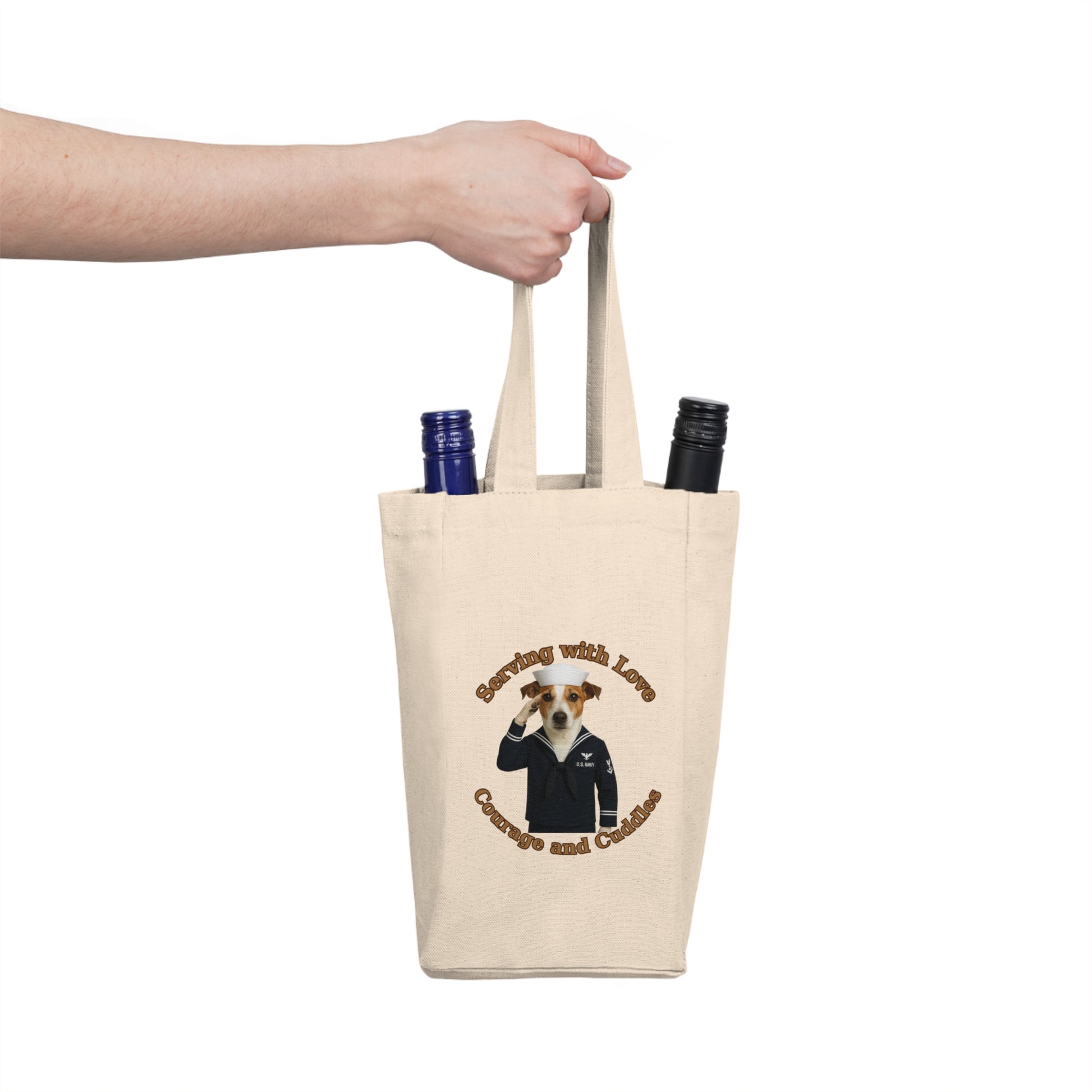 Dog-Themed Double Wine Tote Bag, Pet Lover Gift, Funny Wine Carrier, Wine Gift Bag, Holiday Party Accessory - Fantasy Dog Portraits