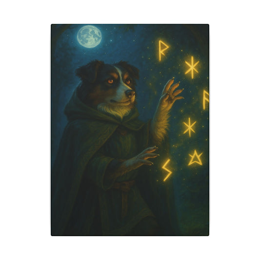 Lunar Rune Keeper-Fantasy Dog Portraits - Fantasy Dog Portraits