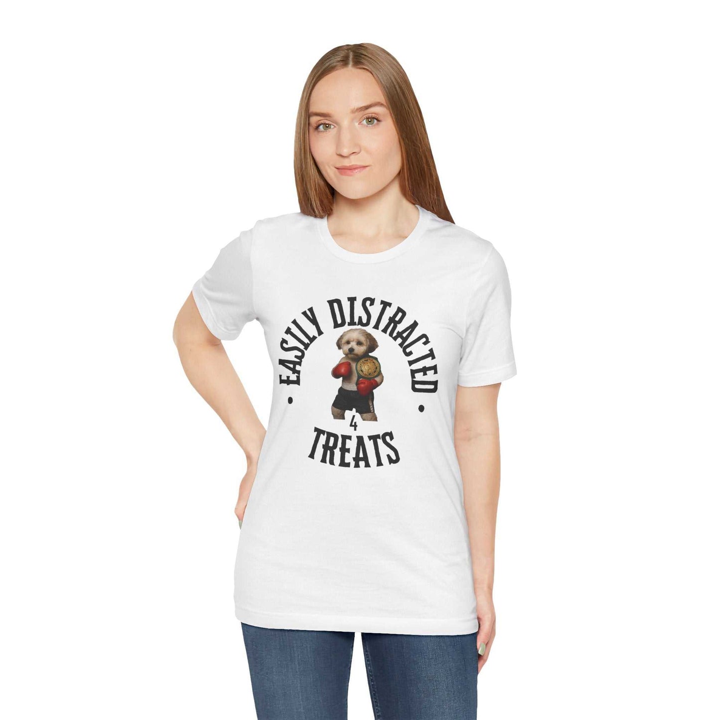 Easily Distracted Dog Tee, Fun Pet Lover Shirt, Gift for Dog Owners, Cute Animal T-Shirt, Funny Canine Humor Tee - Fantasy Dog Portraits