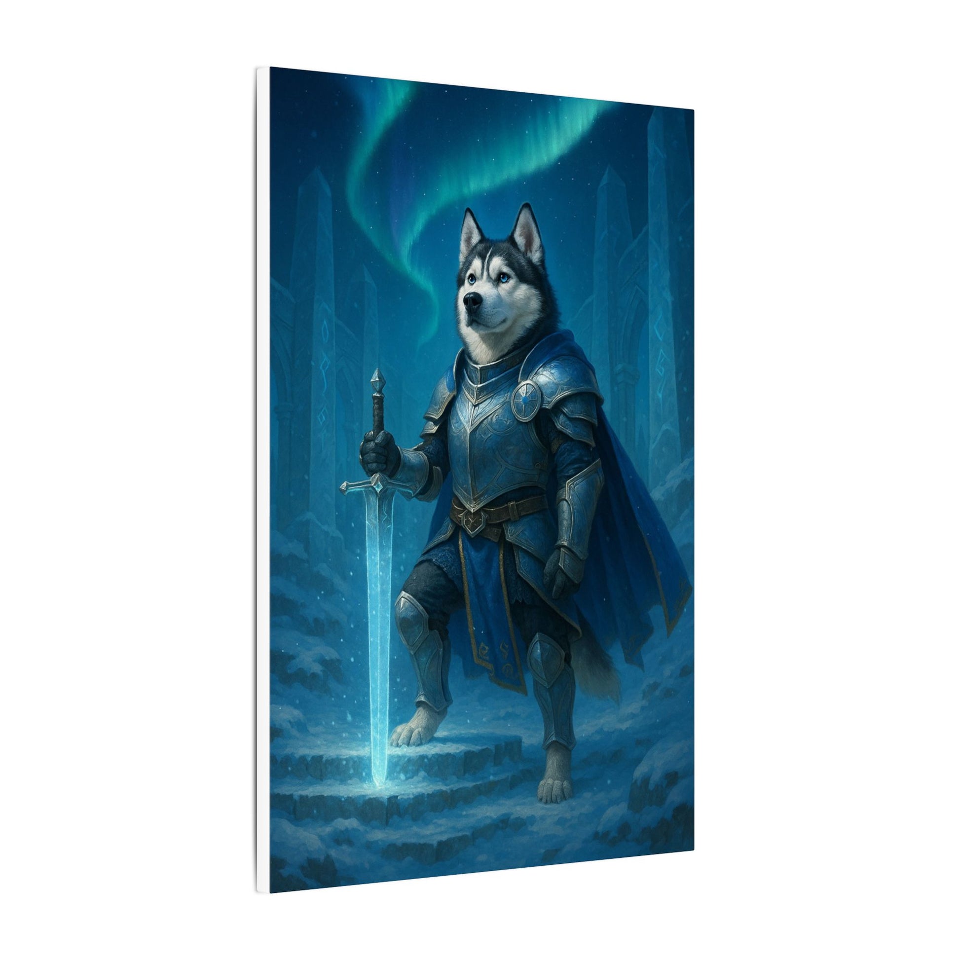 Husky Knight of the Aurora-Fantasy Dog Portraits - Fantasy Dog Portraits