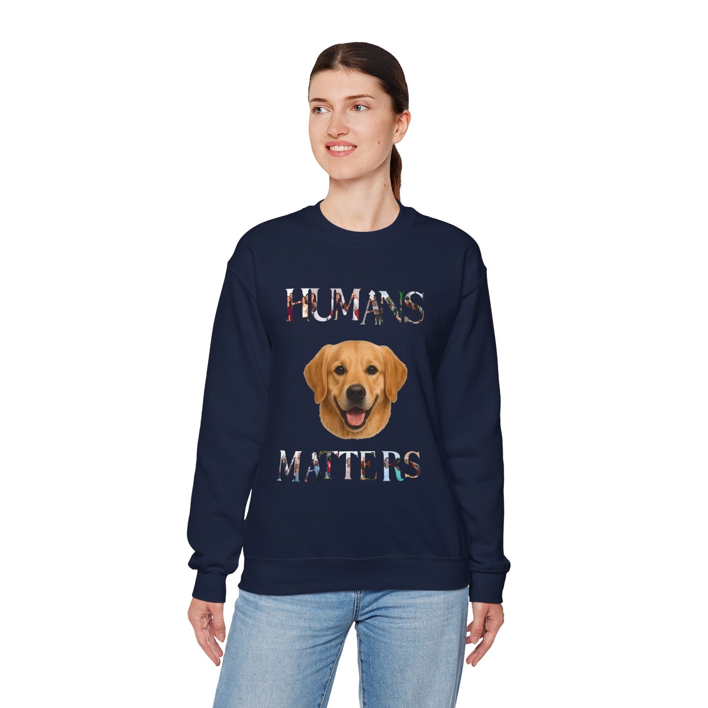 Humans Matter Dog Sweatshirt | Unisex Crewneck | Animal Lovers Gift | Pet Appreciation | Casual Wear | Perfect for Holidays