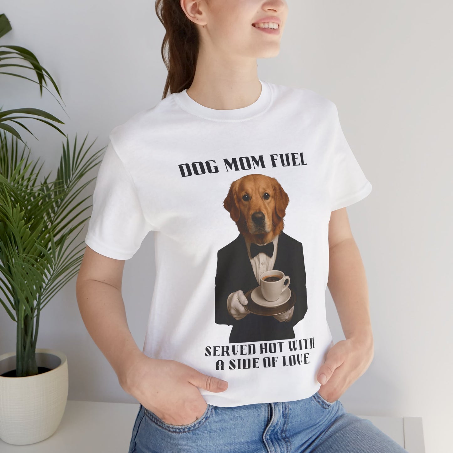 Unisex Funny Dog Mom Tee - Dog Mom Fuel Unisex Jersey Short Sleeve Shirt, Gift for Dog Lovers, Pet Owner Apparel, Birthday Present, Casual Wear