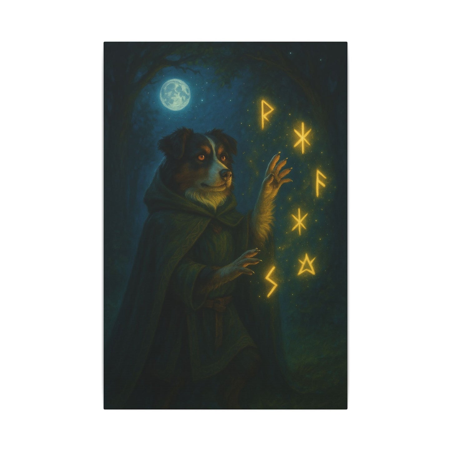 Lunar Rune Keeper-Fantasy Dog Portraits - Fantasy Dog Portraits