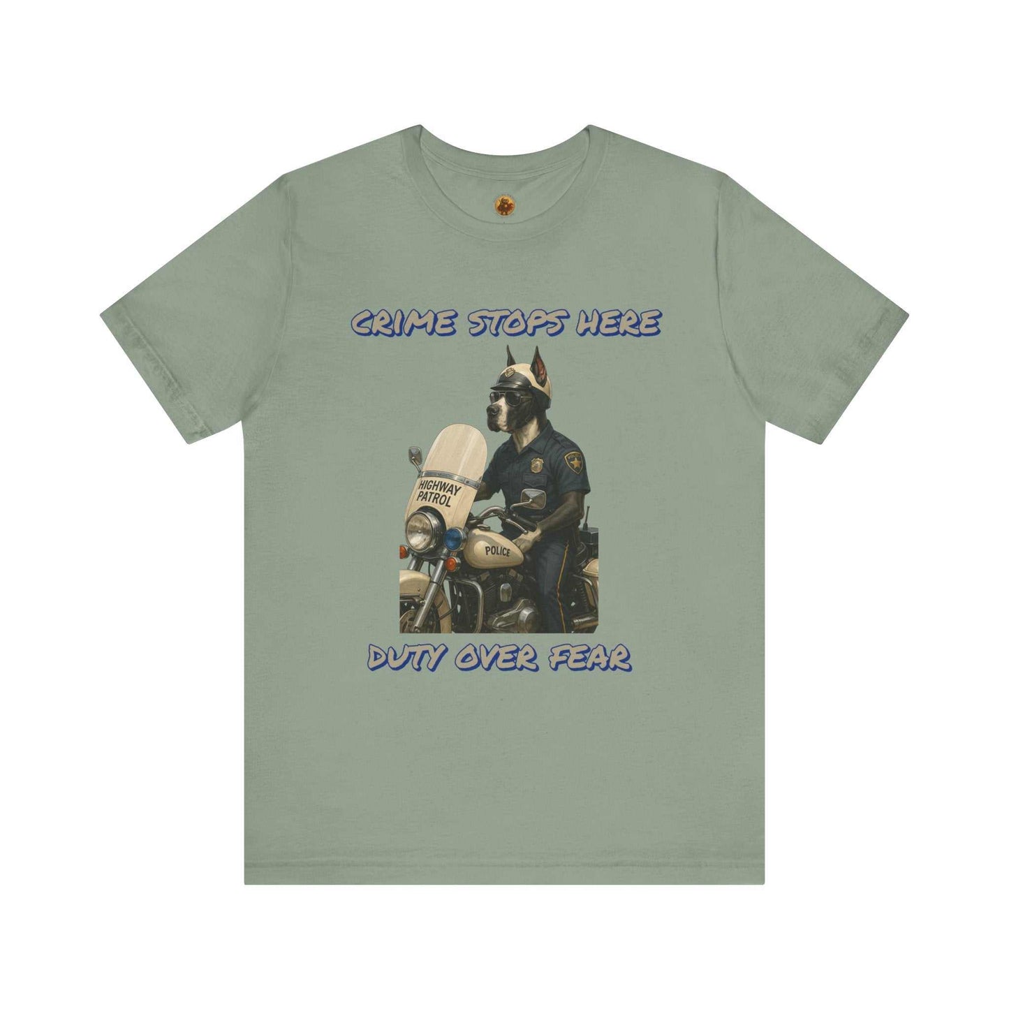 Crime Stops Here Tee, Unisex Graphic T-Shirt for Police Support, Law Enforcement Gift, Birthday, Casual Wear, Unique Statement Shirt - Fantasy Dog Portraits