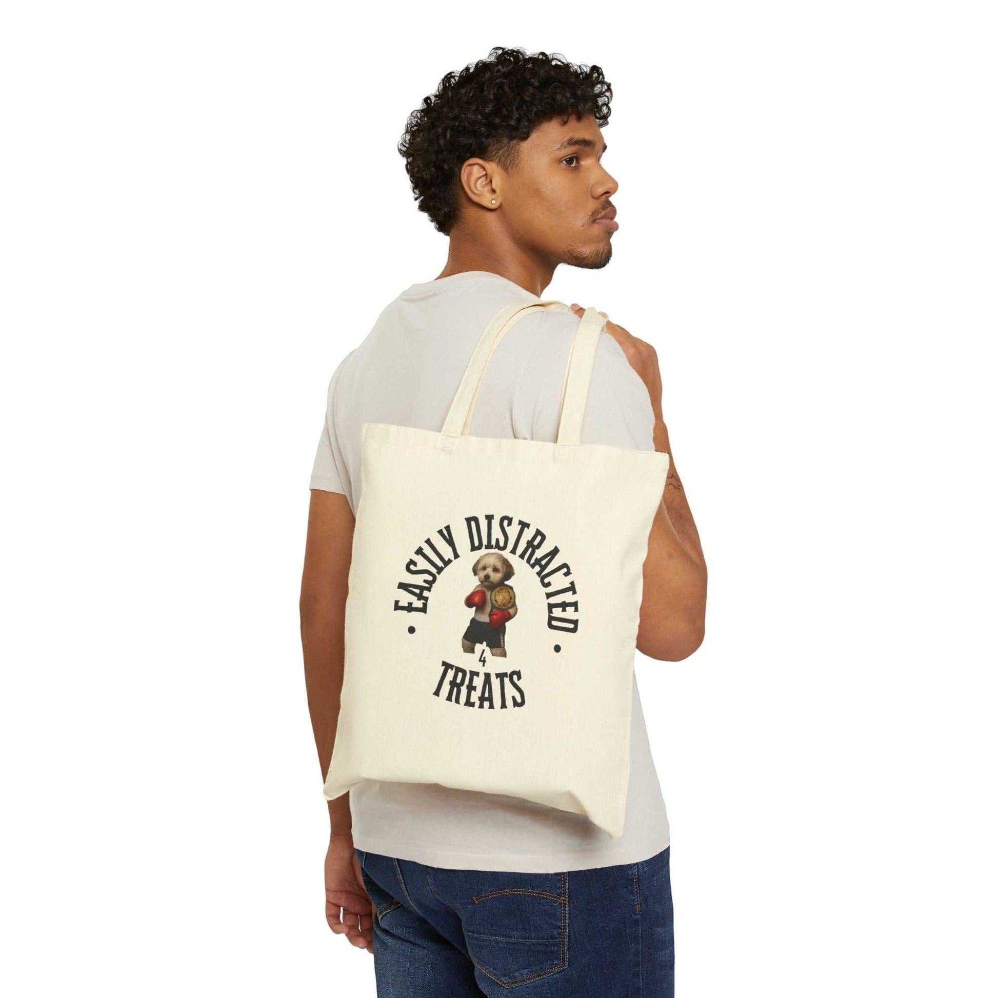 Cute Animal Lover Tote Bag, Easy Distracted Treats Canvas, Eco-Friendly Shopping, Beach, Gift for Pet Owners, Everyday Use - Fantasy Dog Portraits