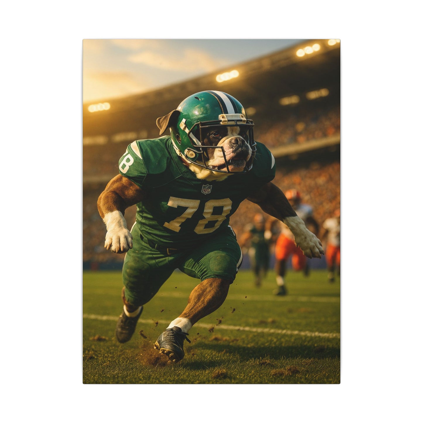 Touchdown Bulldog-Fantasy Dog Portraits - Fantasy Dog Portraits