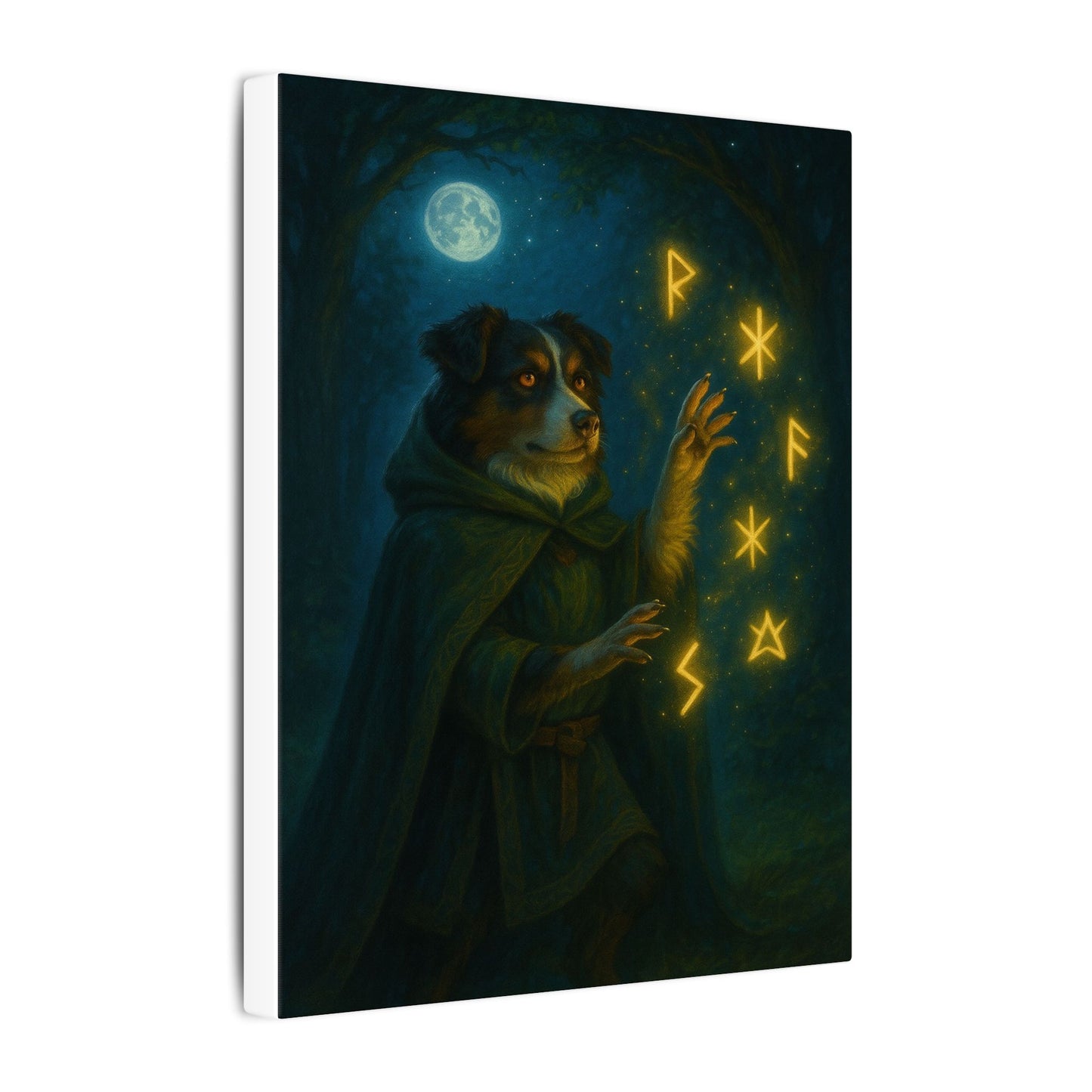 Lunar Rune Keeper-Fantasy Dog Portraits - Fantasy Dog Portraits
