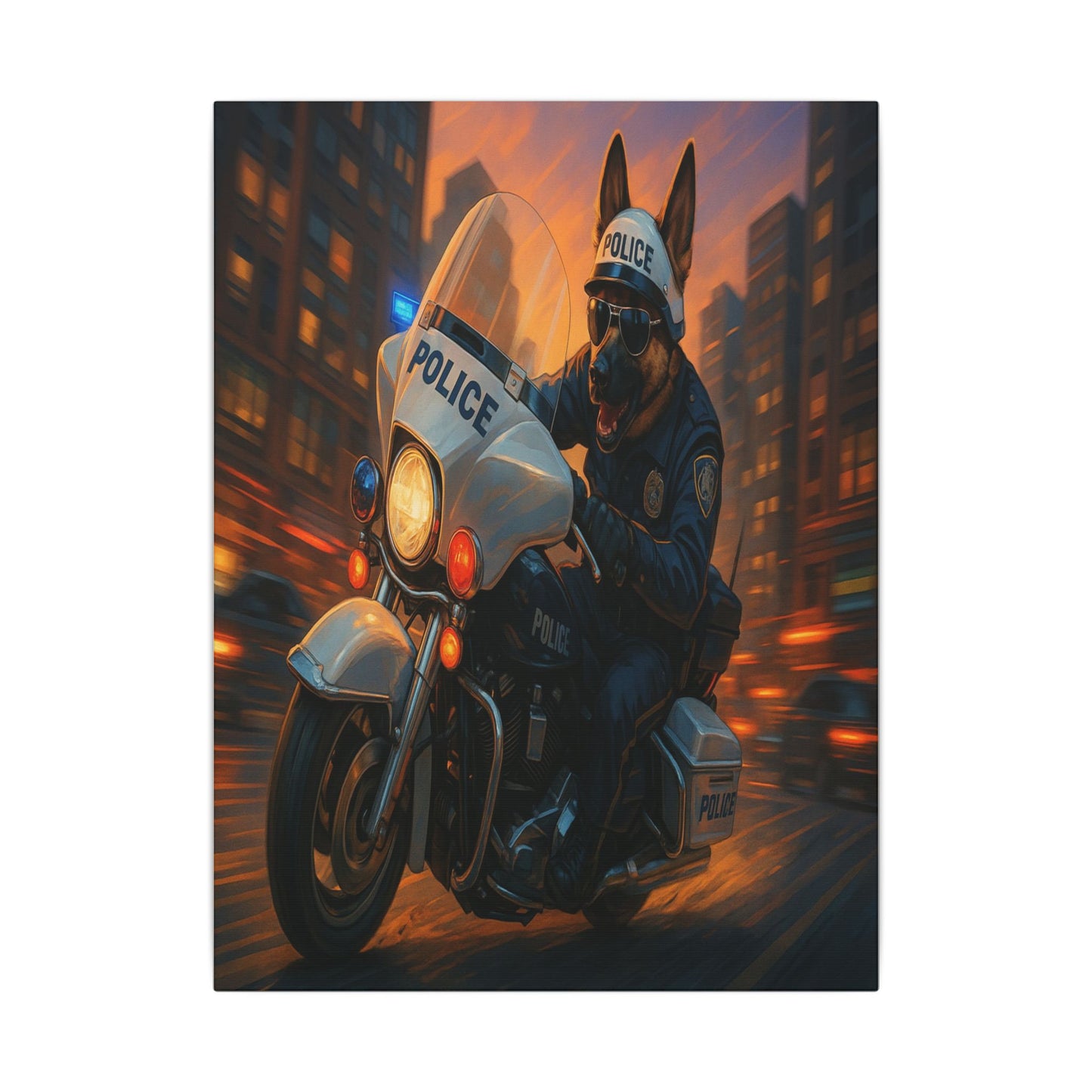Canine Cop on Cruise-Fantasy Dog Portraits - Fantasy Dog Portraits