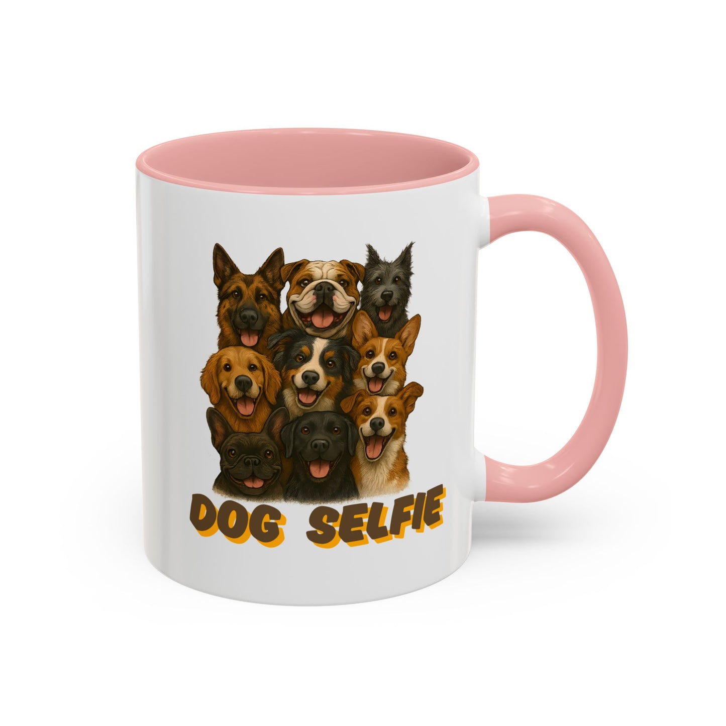 Dog Lover's Accent Coffee Mug - Perfect Gift for Pet Owners, Dog Selfie Mug, Ceramic Coffee Cup, Funny Dog Gift, Home & Kitchen Decor - Fantasy Dog Portraits