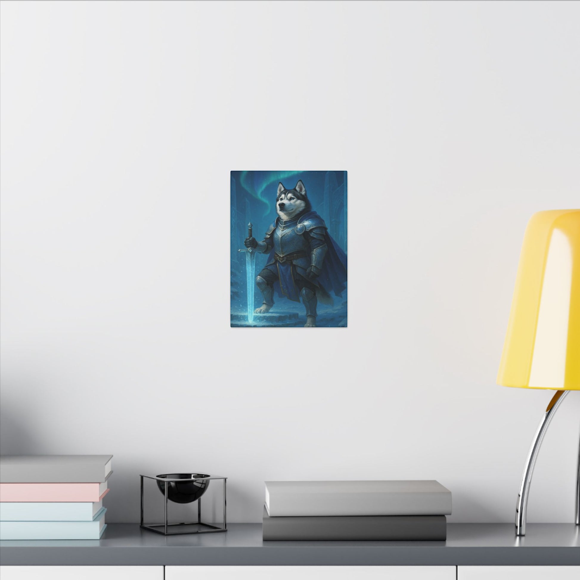 Husky Knight of the Aurora-Fantasy Dog Portraits - Fantasy Dog Portraits