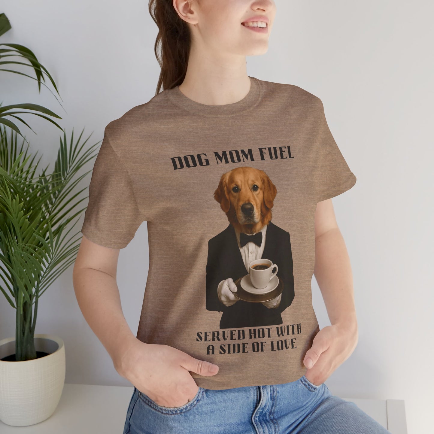 Unisex Funny Dog Mom Tee - Dog Mom Fuel Unisex Jersey Short Sleeve Shirt, Gift for Dog Lovers, Pet Owner Apparel, Birthday Present, Casual Wear