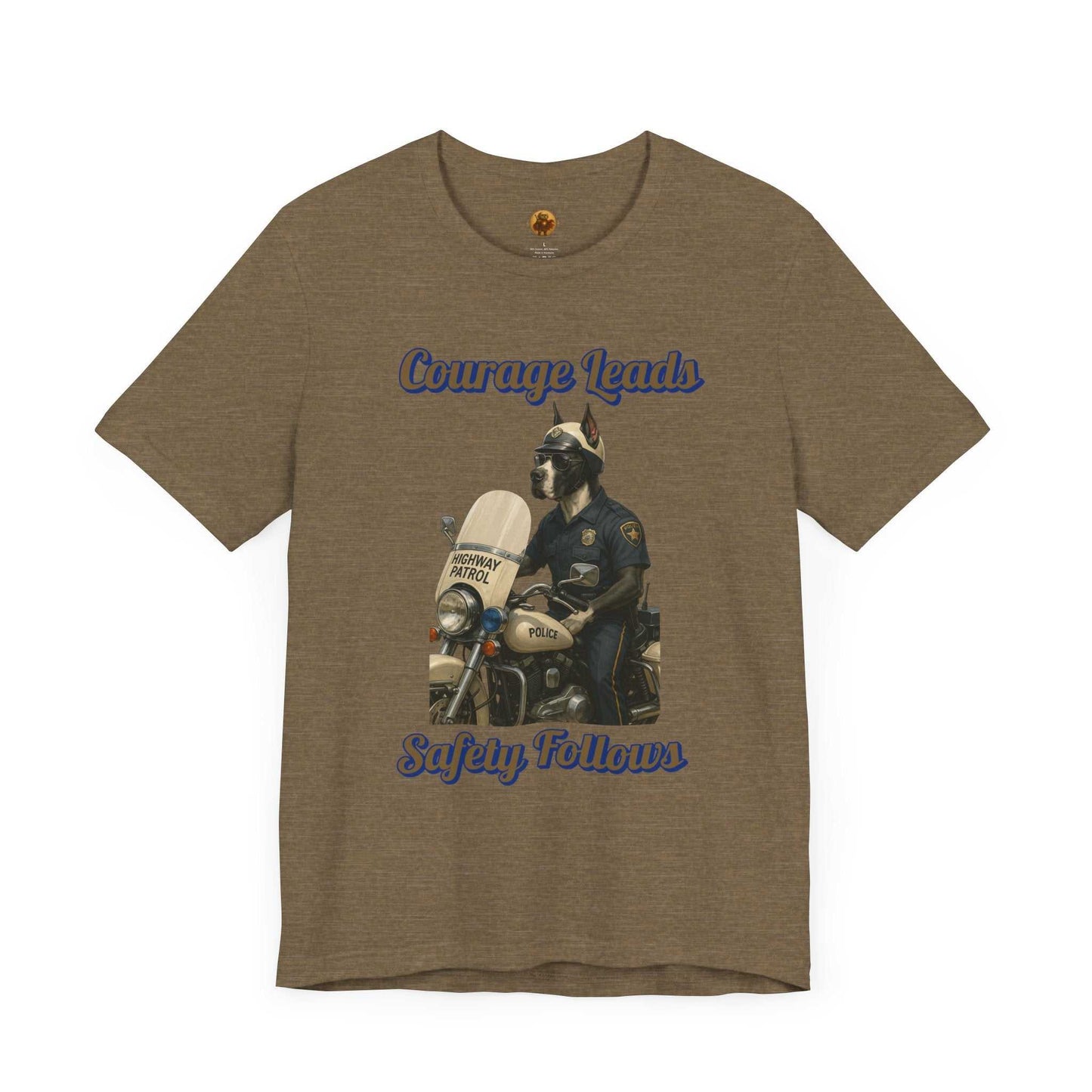 Courage Leads Safety Follows T-Shirt, Motivational Tee, Law Enforcement Gift, Inspirational Quote Shirt, Police Support Apparel - Fantasy Dog Portraits
