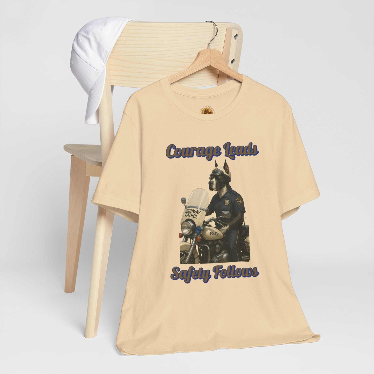 Courage Leads Safety Follows T-Shirt, Motivational Tee, Law Enforcement Gift, Inspirational Quote Shirt, Police Support Apparel - Fantasy Dog Portraits