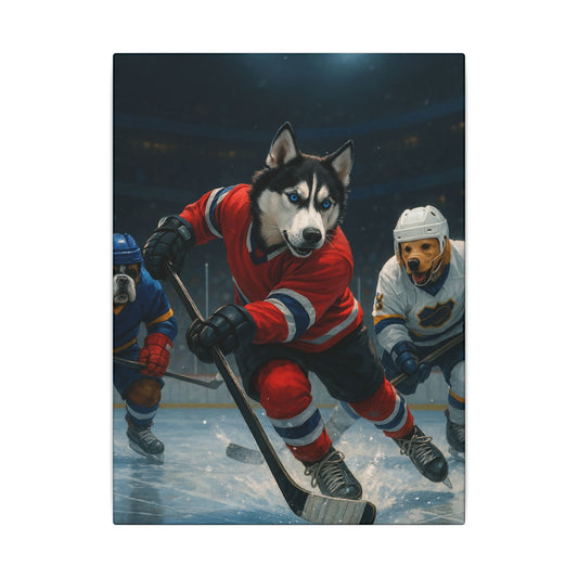 Canvas Print - Dogs Playing Hockey - Fantasy Dog Portraits