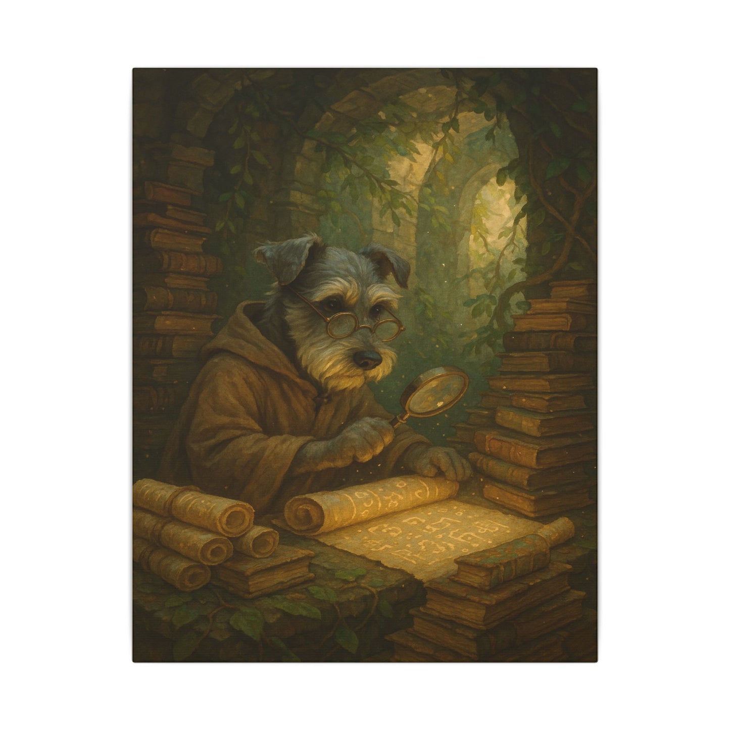 Scholar Pup's Discovery-Fantasy Dog Portraits - Fantasy Dog Portraits