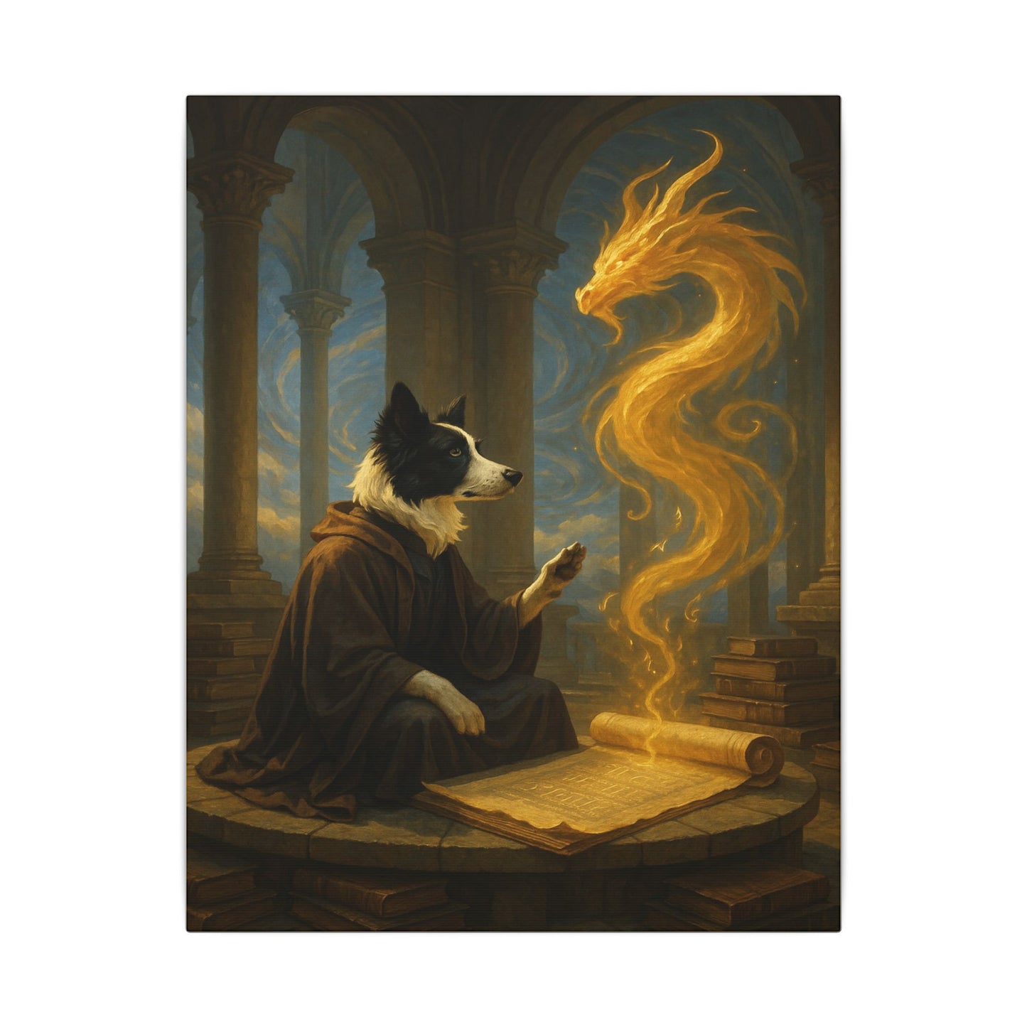 Wisdom of the Golden Dragon-Fantasy Dog Portraits - Fantasy Dog Portraits