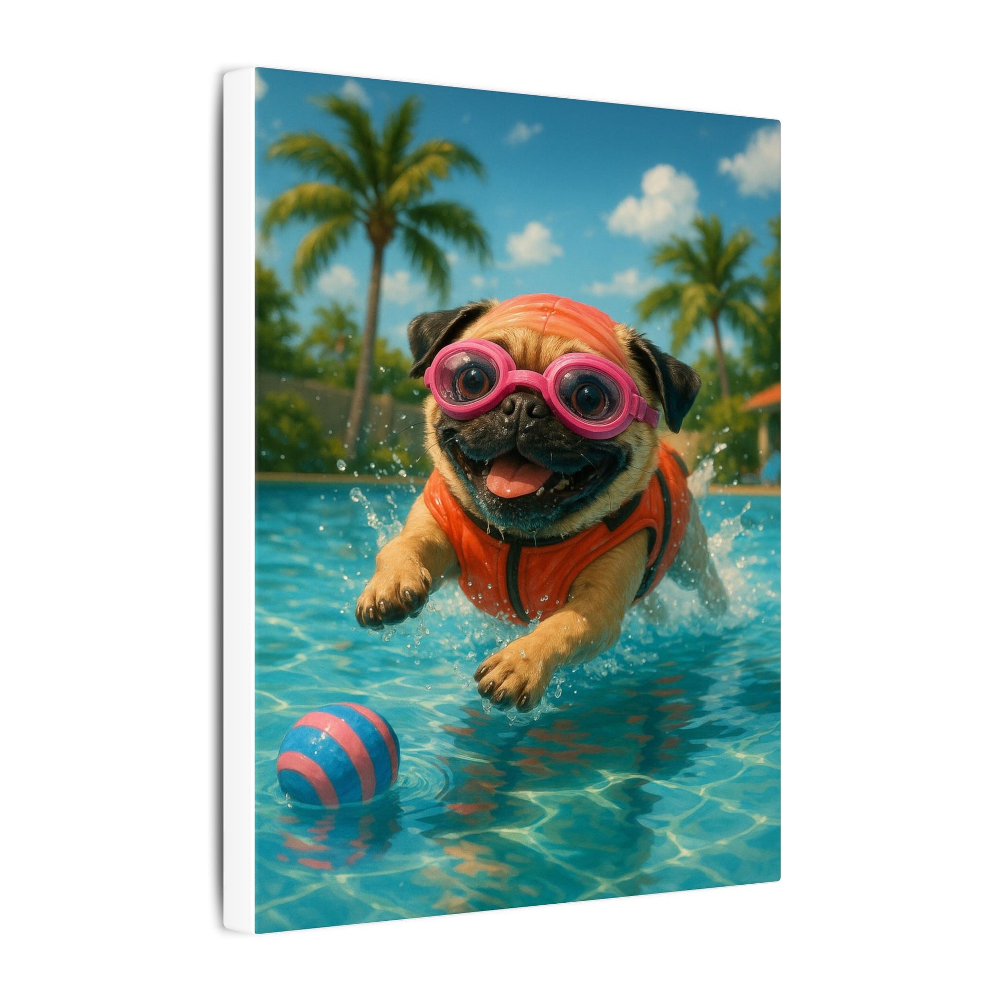Summer Pool Party-Fantasy Dog Portraits - Fantasy Dog Portraits