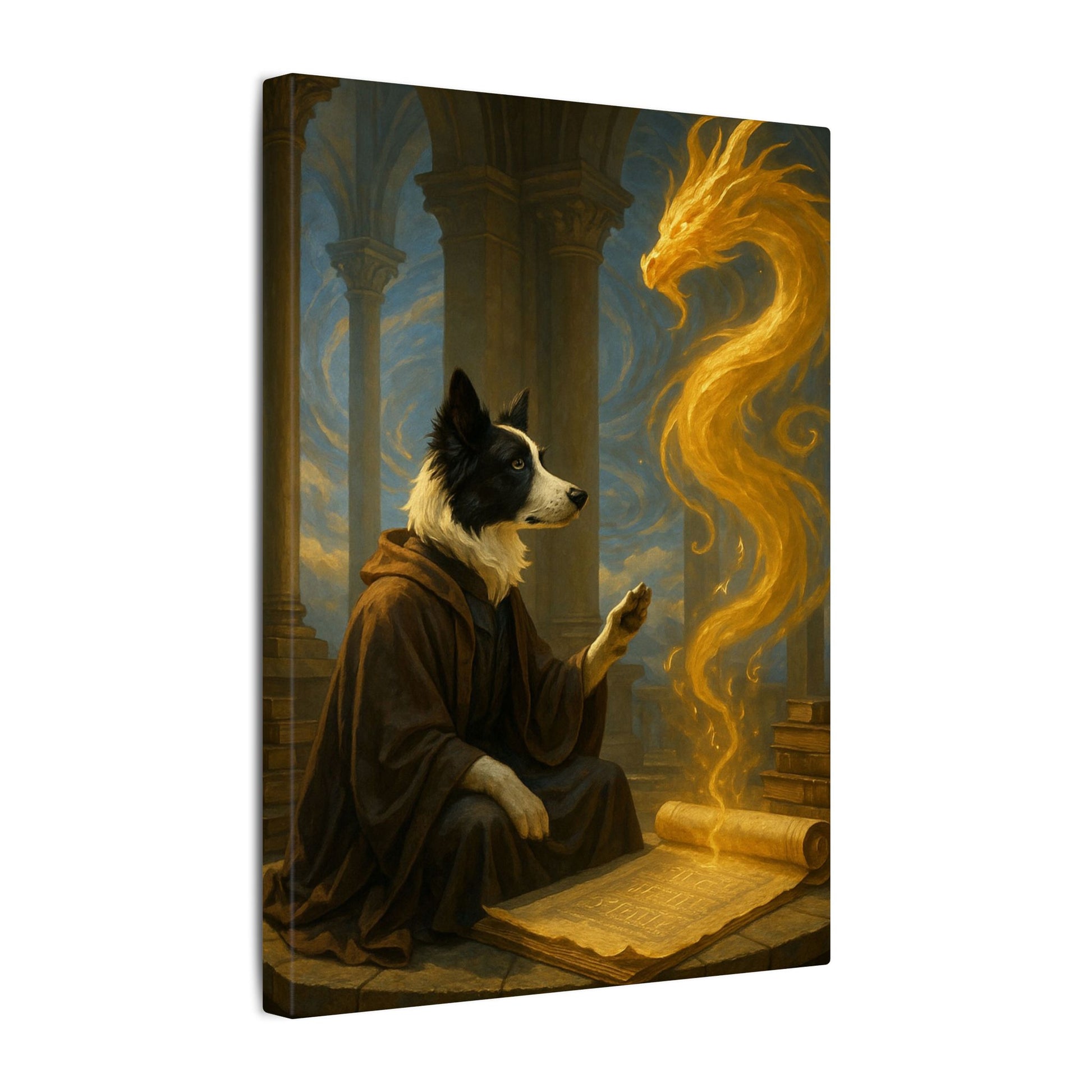 Wisdom of the Golden Dragon-Fantasy Dog Portraits - Fantasy Dog Portraits