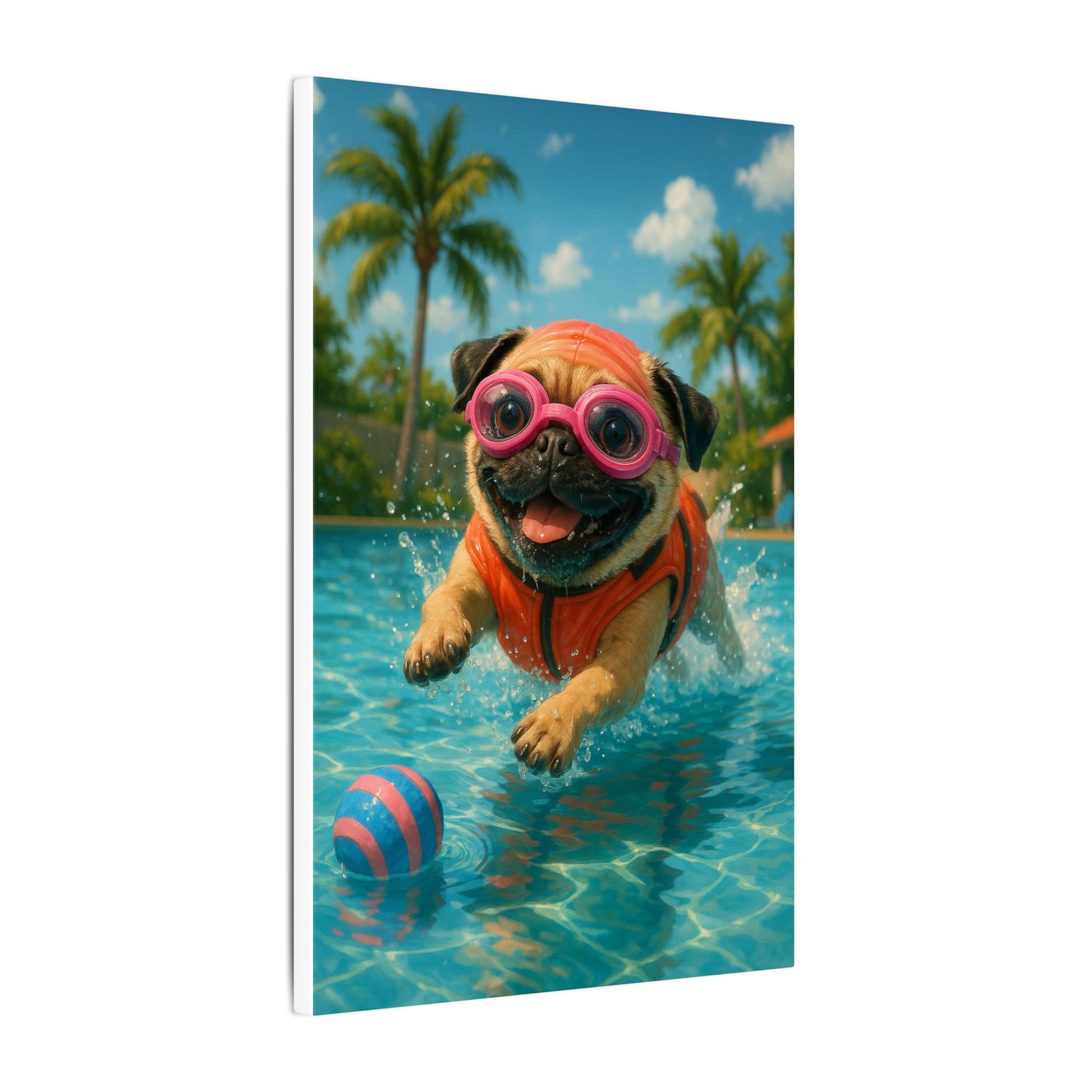 Summer Pool Party-Fantasy Dog Portraits - Fantasy Dog Portraits