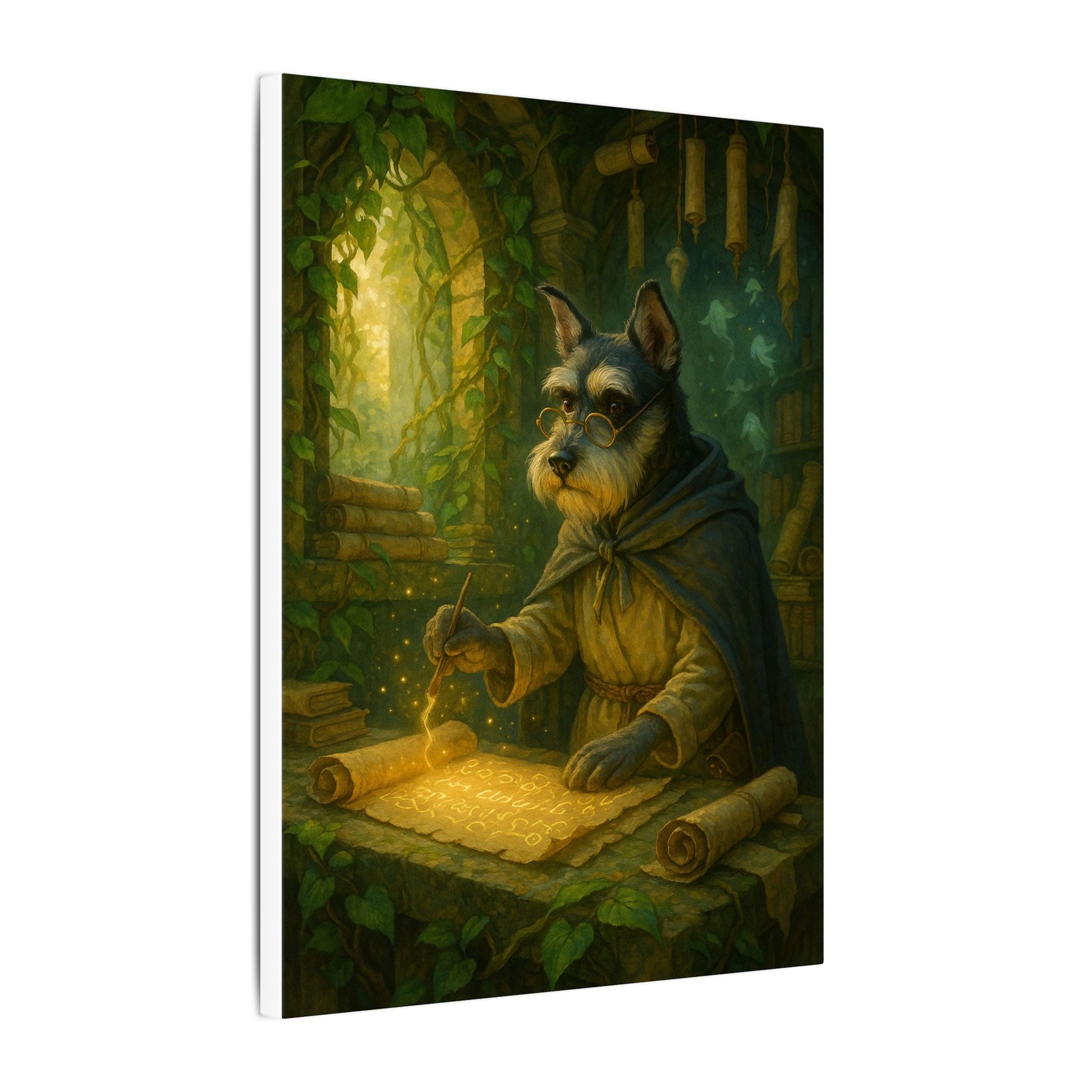 Canine Scholar's Mystical Scroll-Fantasy Dog Portraits - Fantasy Dog Portraits